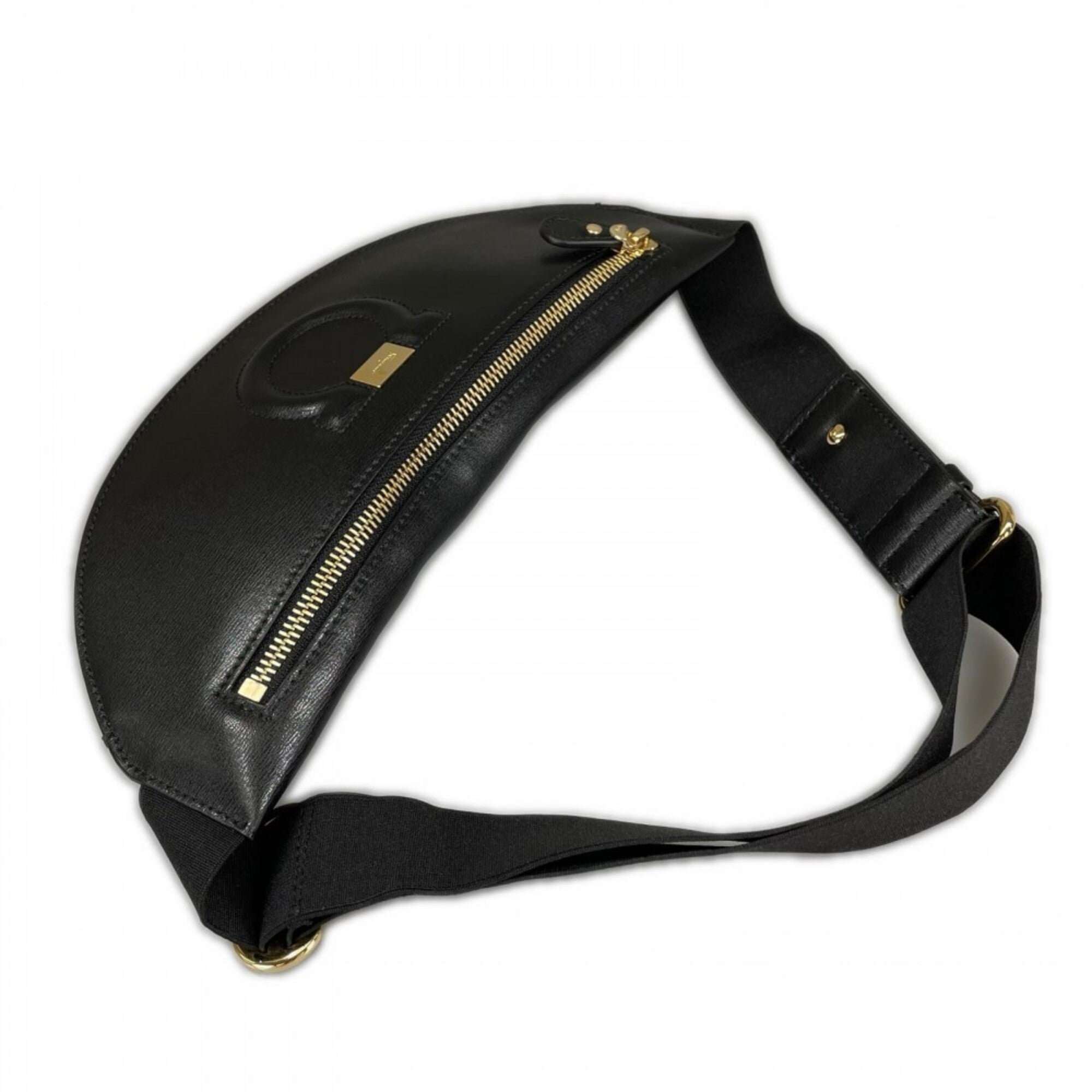 Salvatore Ferragamo Black White Leather Sling Bag (Pre-Owned)