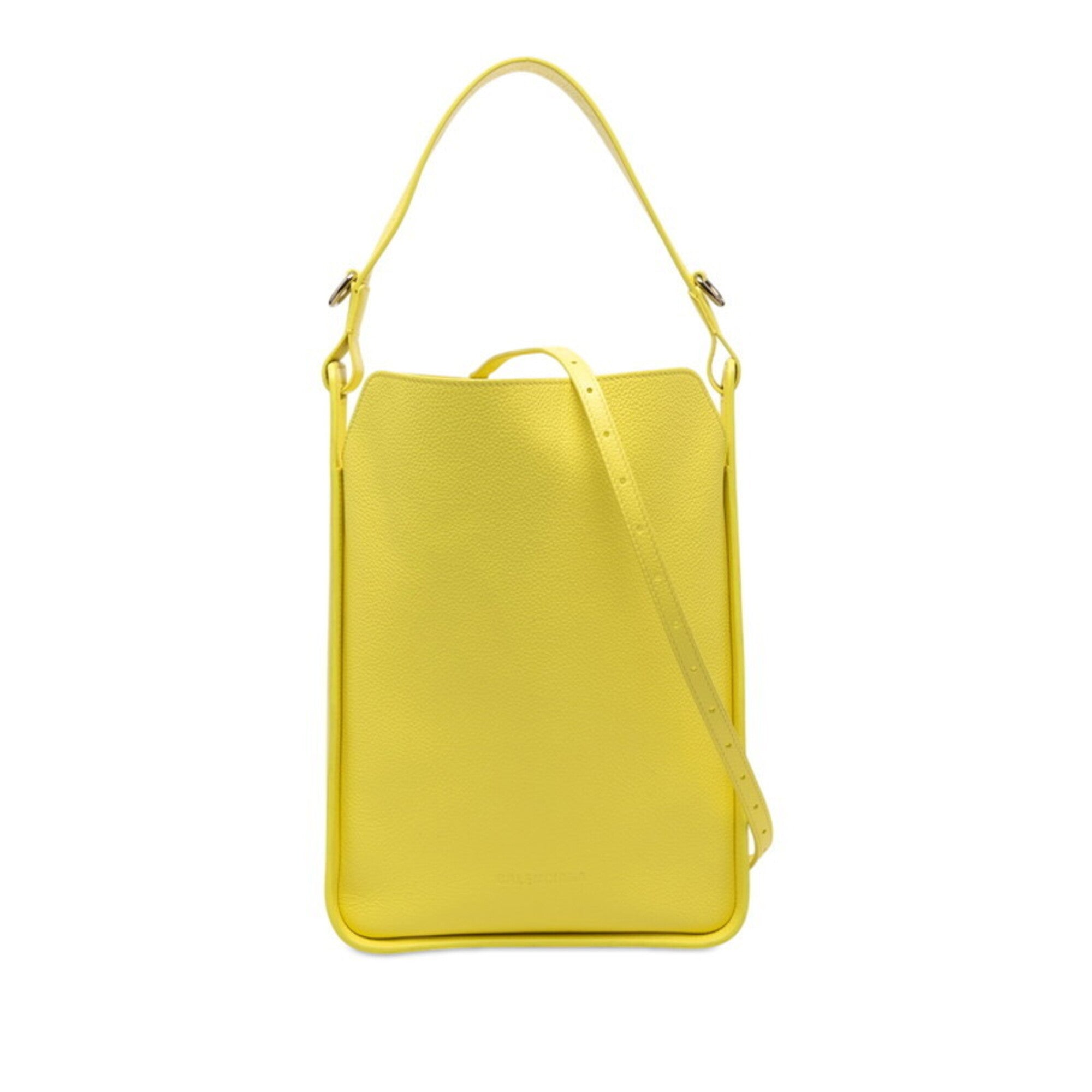 Balenciaga Yellow Leather Pouch Shoulder Bag Tote Bag (Pre-Owned)