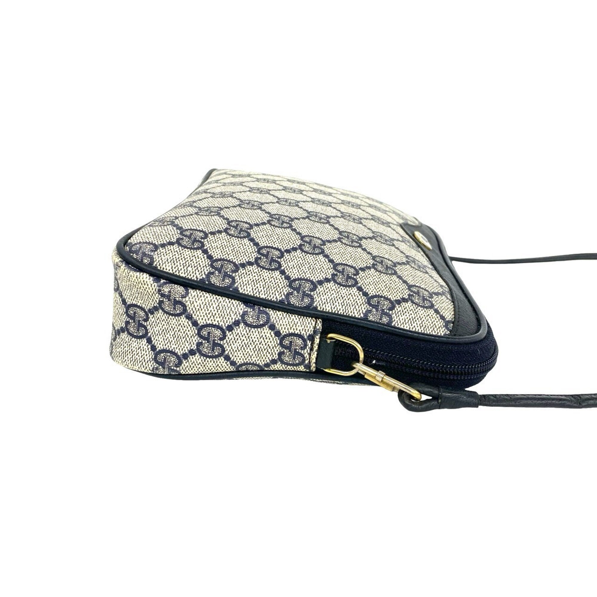Gucci Navy Leather Pvc Pochette Shoulder Bag (Pre-Owned)
