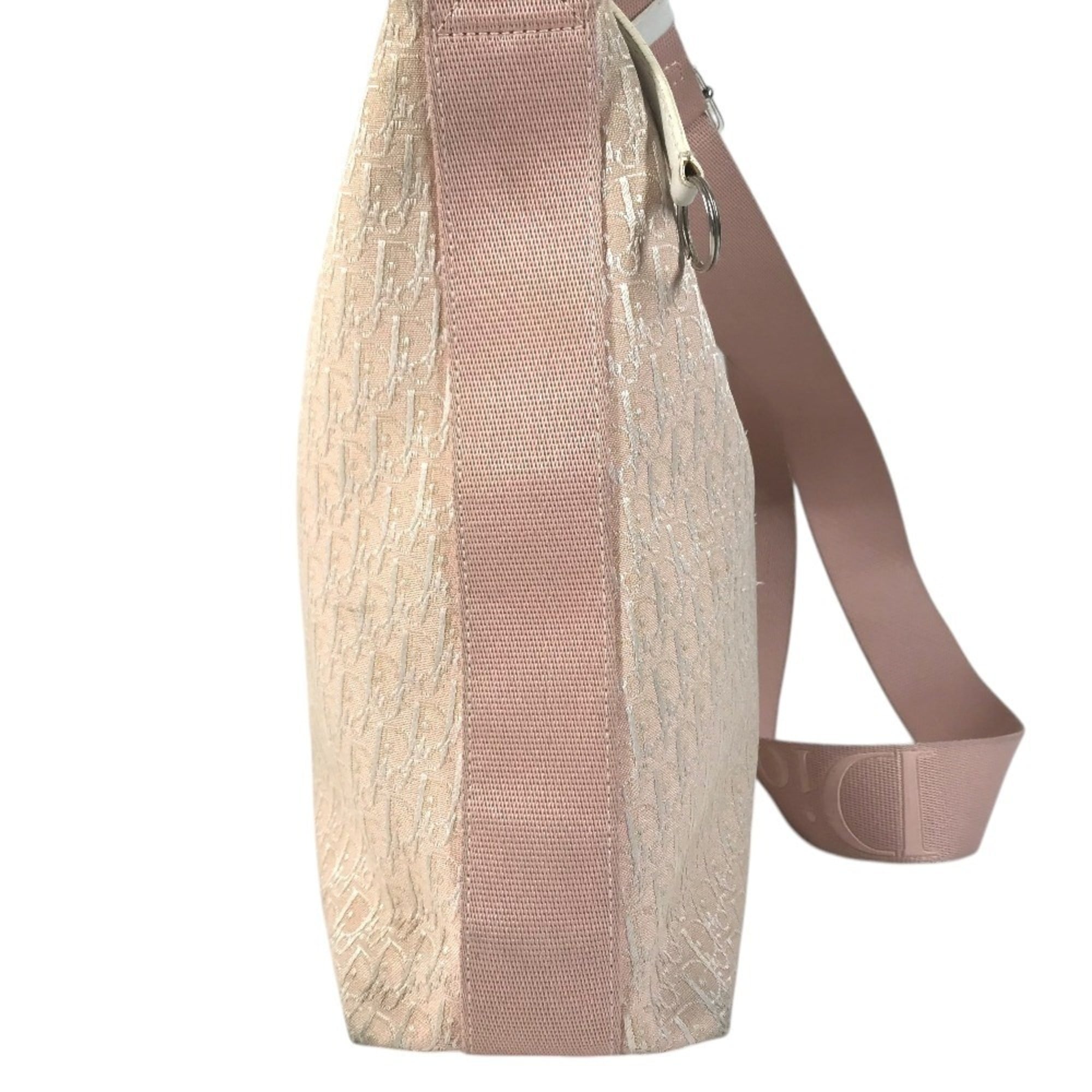 Christian Dior Pink White Yellow Leather Canvas Shoulder Bag (Pre-Owned)