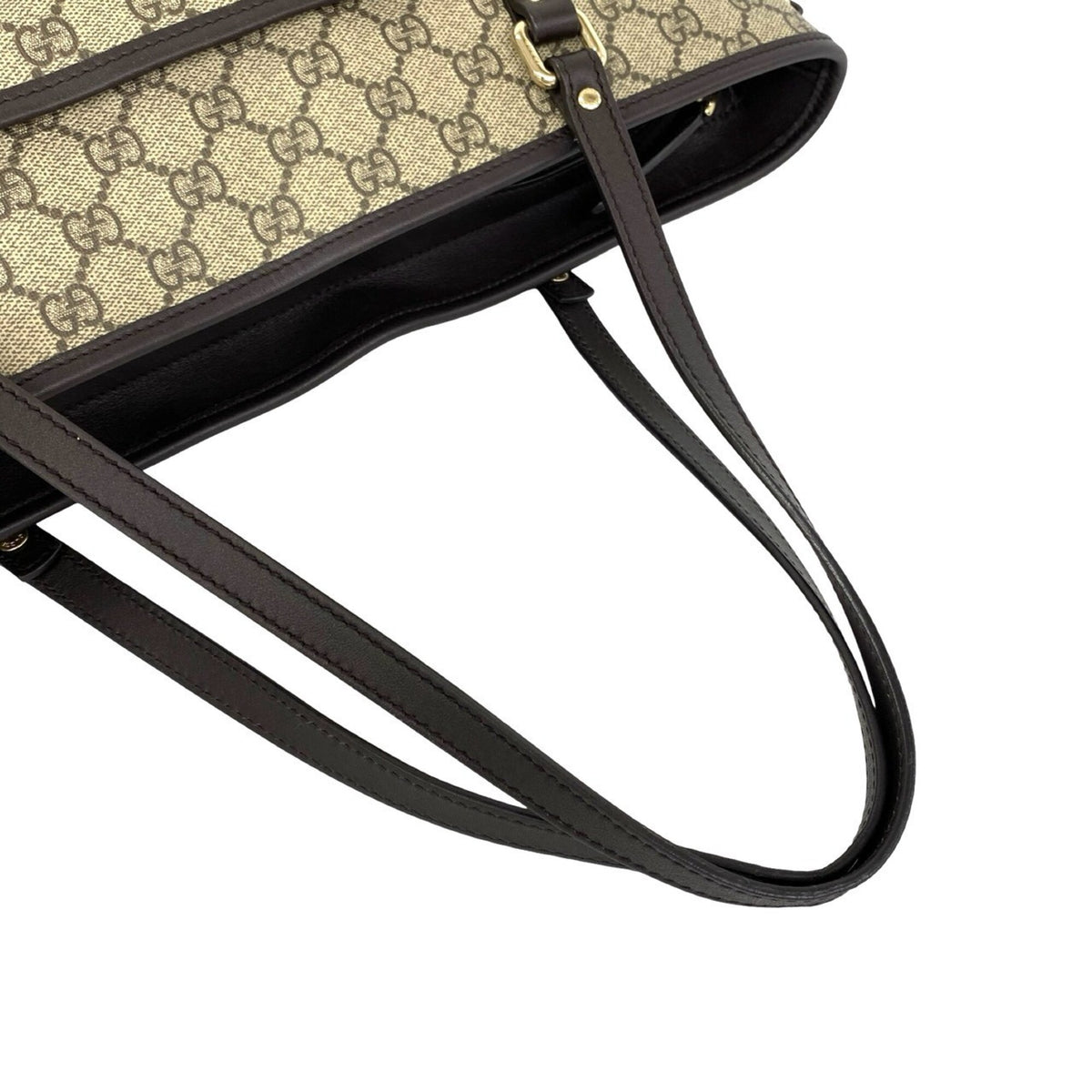 Gucci Beige Brown Pvc Leather Handbag Shoulder Bag Tote Bag (Pre-Owned)