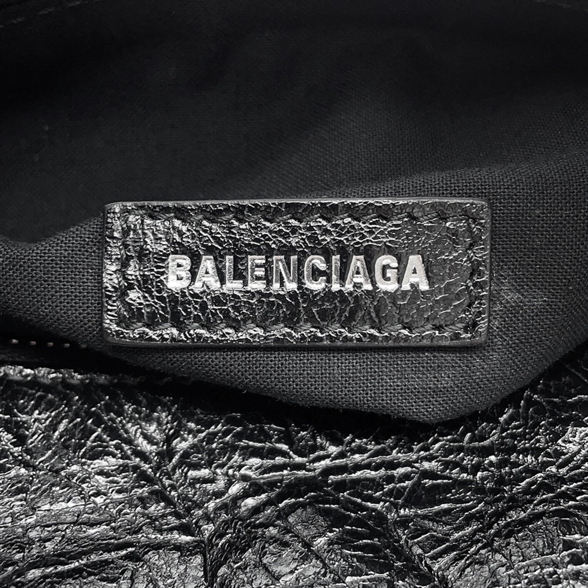 Balenciaga Black Leather Handbag Shoulder Bag (Pre-Owned)
