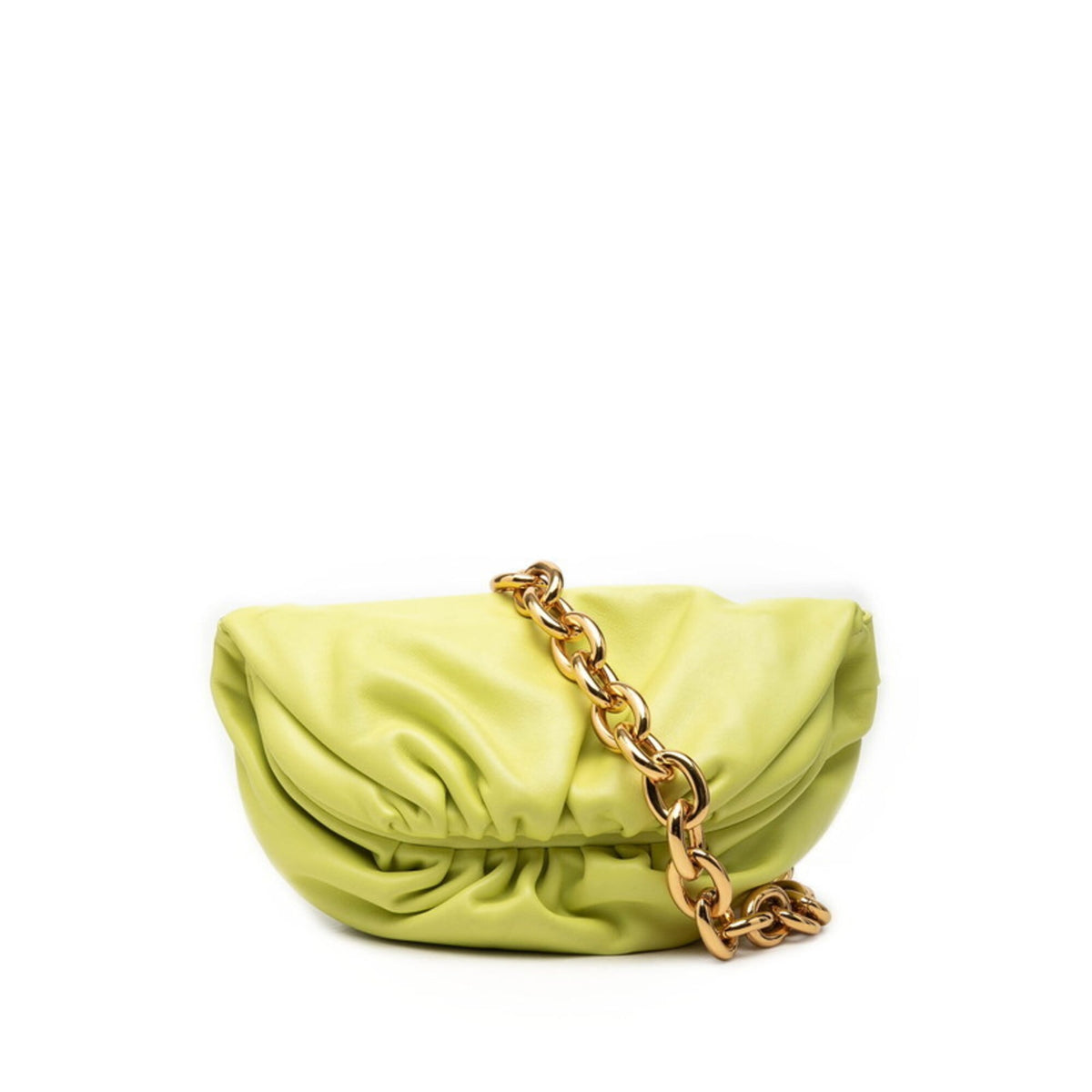 Bottega Veneta Yellow Leather Pouch Shoulder Bag (Pre-Owned)
