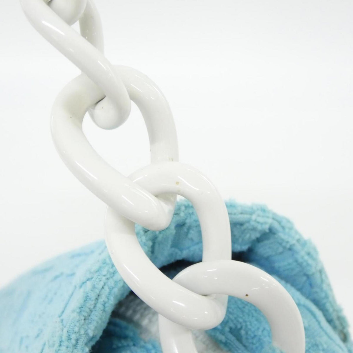 Chanel Light Blue Pile Fabric Shoulder Bag (Pre-Owned)