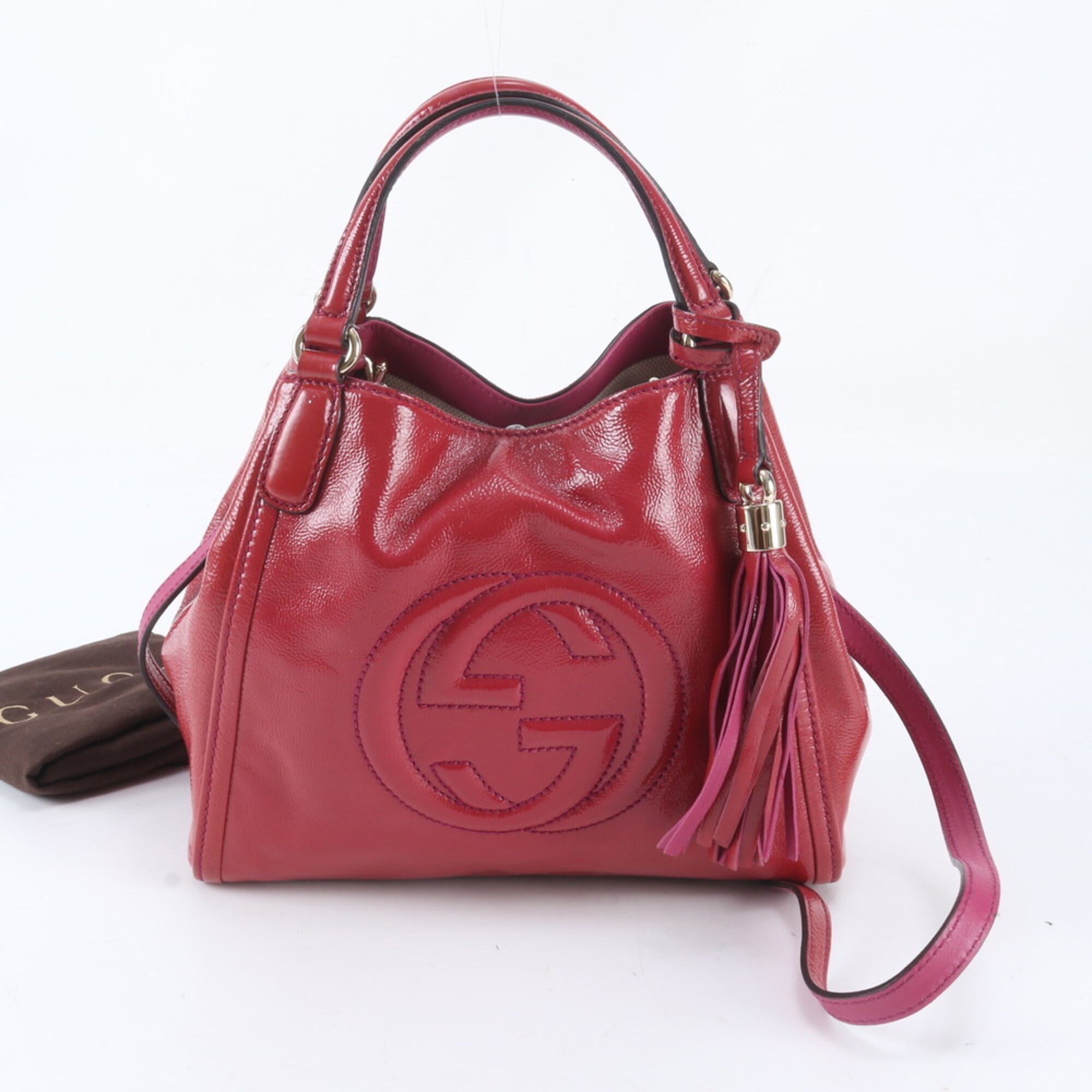 Gucci Soho Pink Leather Handbag Shoulder Bag (Pre-Owned)