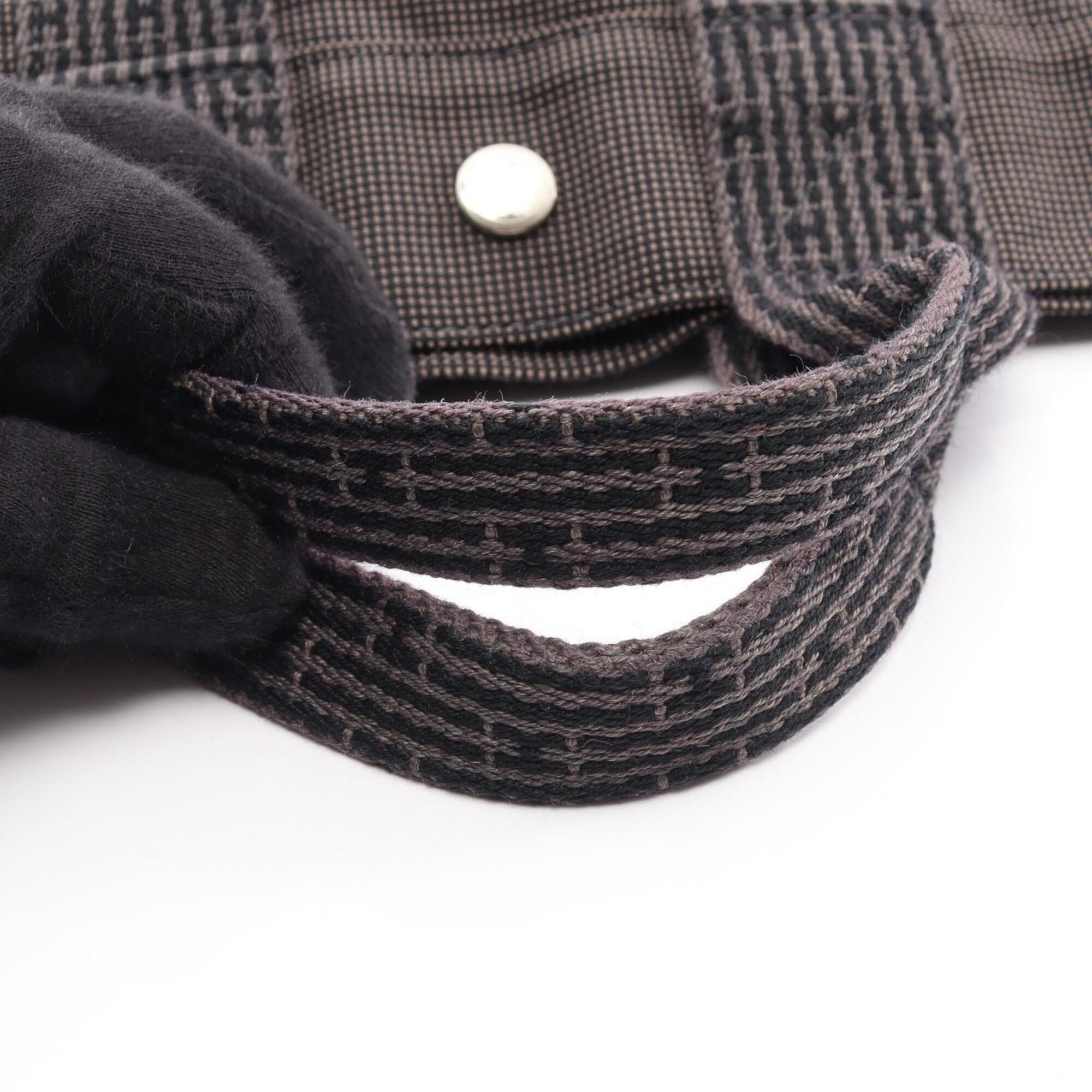 Hermes Gray Nylon Canvas Handbag Tote Bag (Pre-Owned)