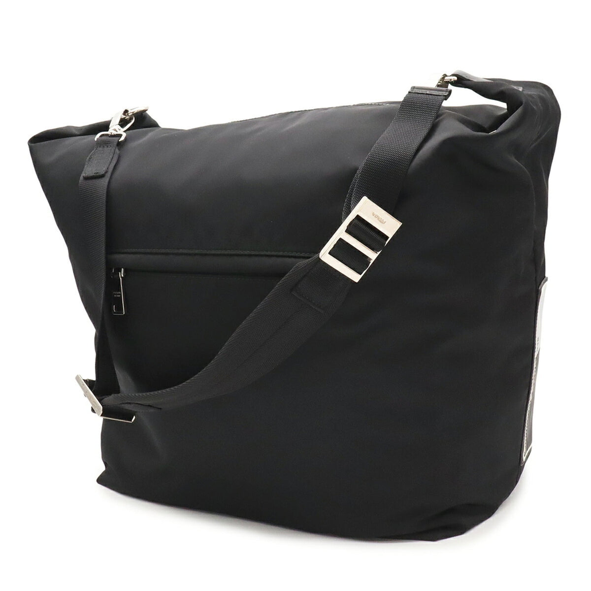 Prada Black Nero Nylon Leather Shoulder Bag (Pre-Owned)