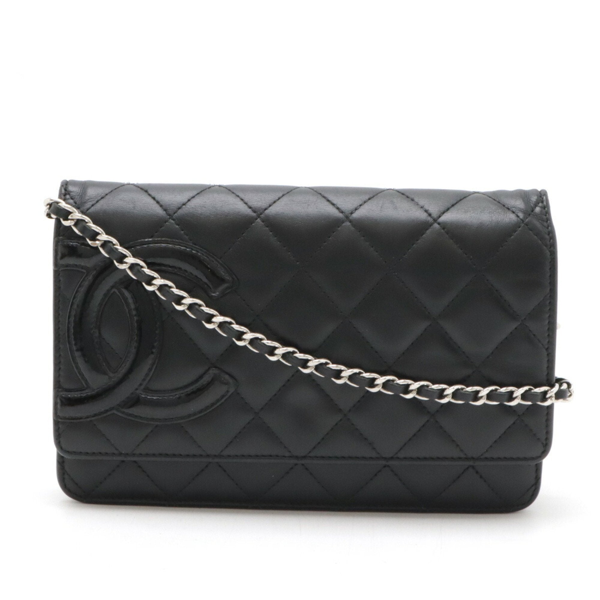 Chanel Black Leather Chain/Shoulder Wallet (Pre-Owned)