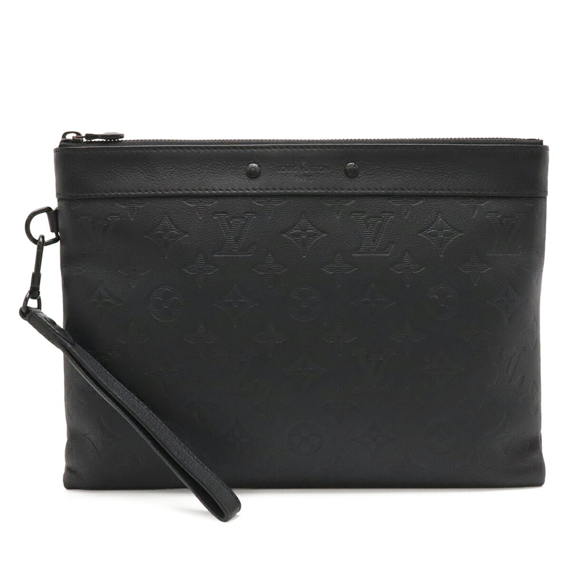 Louis Vuitton Black Noir Leather Clutch Bag Pochette (Pre-Owned)