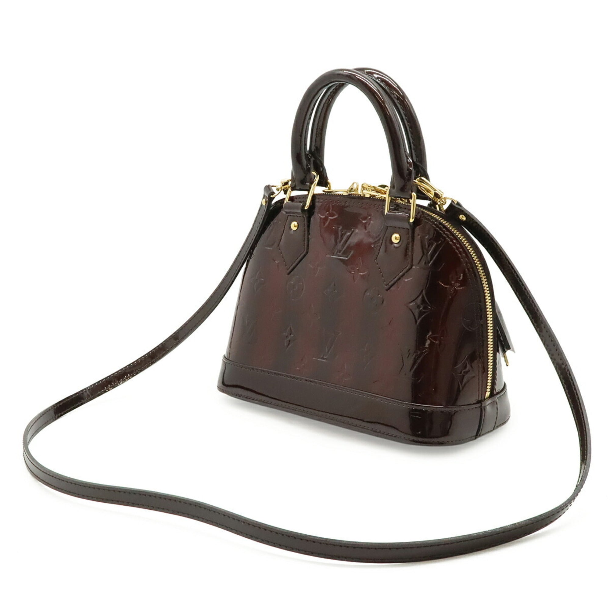 Louis Vuitton Amarante Monogram Vernis Rayures Handbag Shoulder Bag (Pre-Owned)