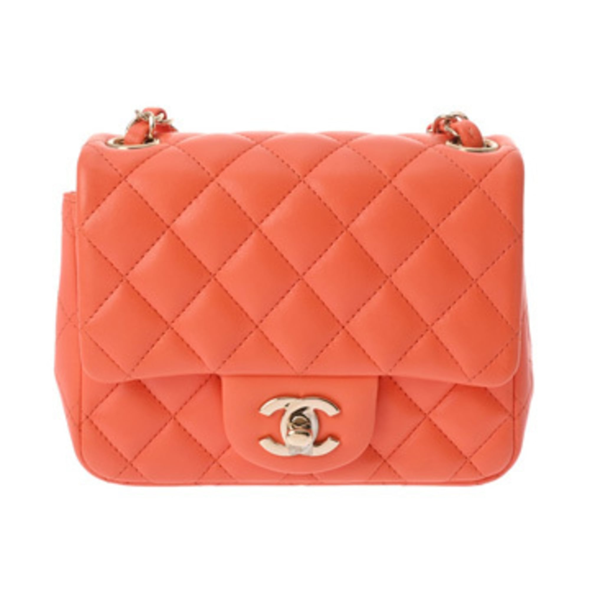 Chanel Orange Leather Shoulder Bag (Pre-Owned)