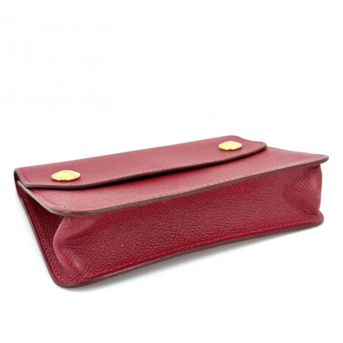 Hermes Red Color Leather Fanny Pack Pochette (Pre-Owned)