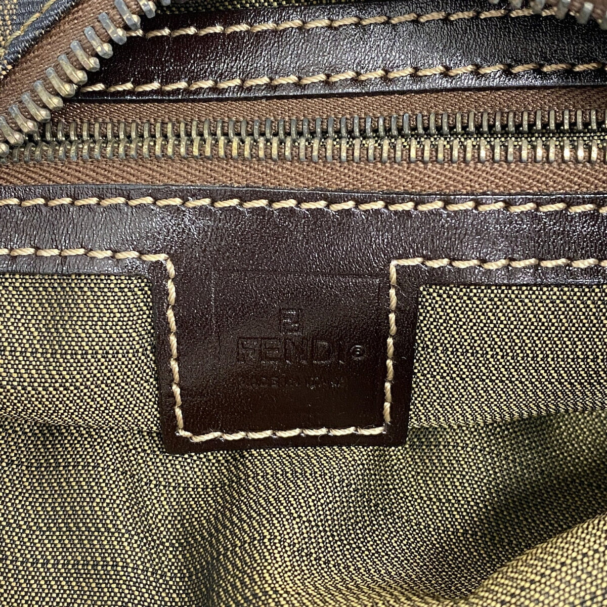 Fendi Brown Nylon Canvas Handbag (Pre-Owned)