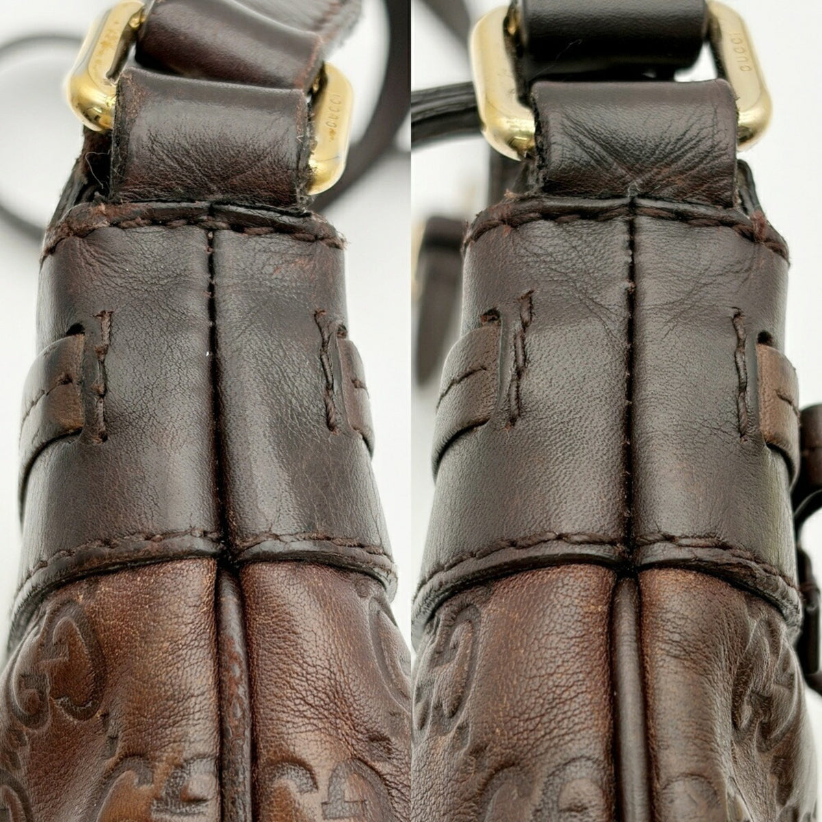 Gucci Dark Brown Leather Shoulder Bag (Pre-Owned)