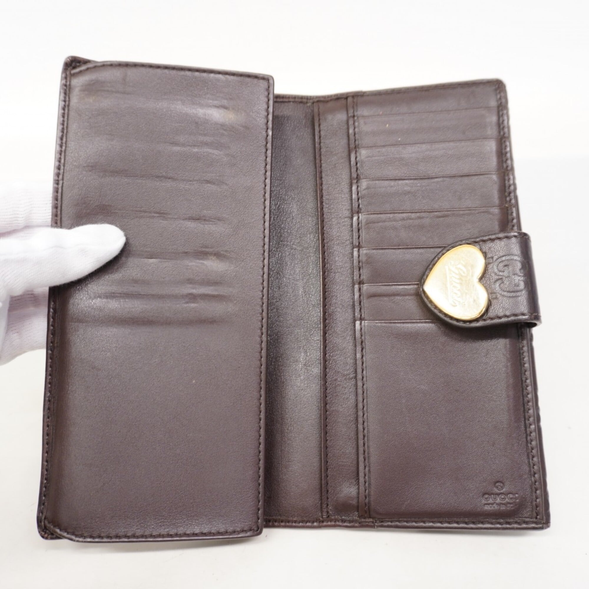 Gucci Brown Leather Long Wallet (Bi-Fold) (Pre-Owned)