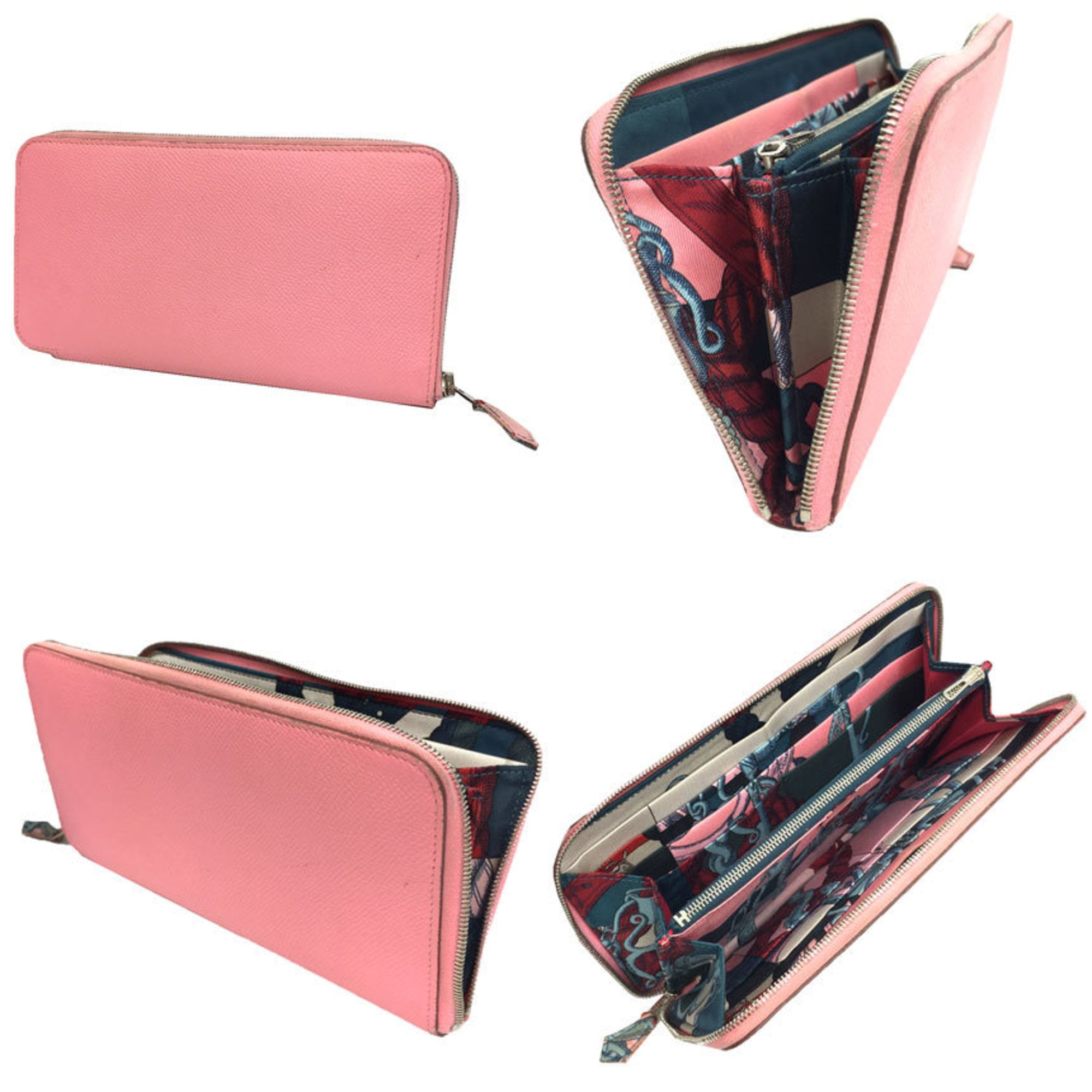 Hermes Pink Rose Confetti Epsom Leather Long Wallet (Bi-Fold) (Pre-Owned)
