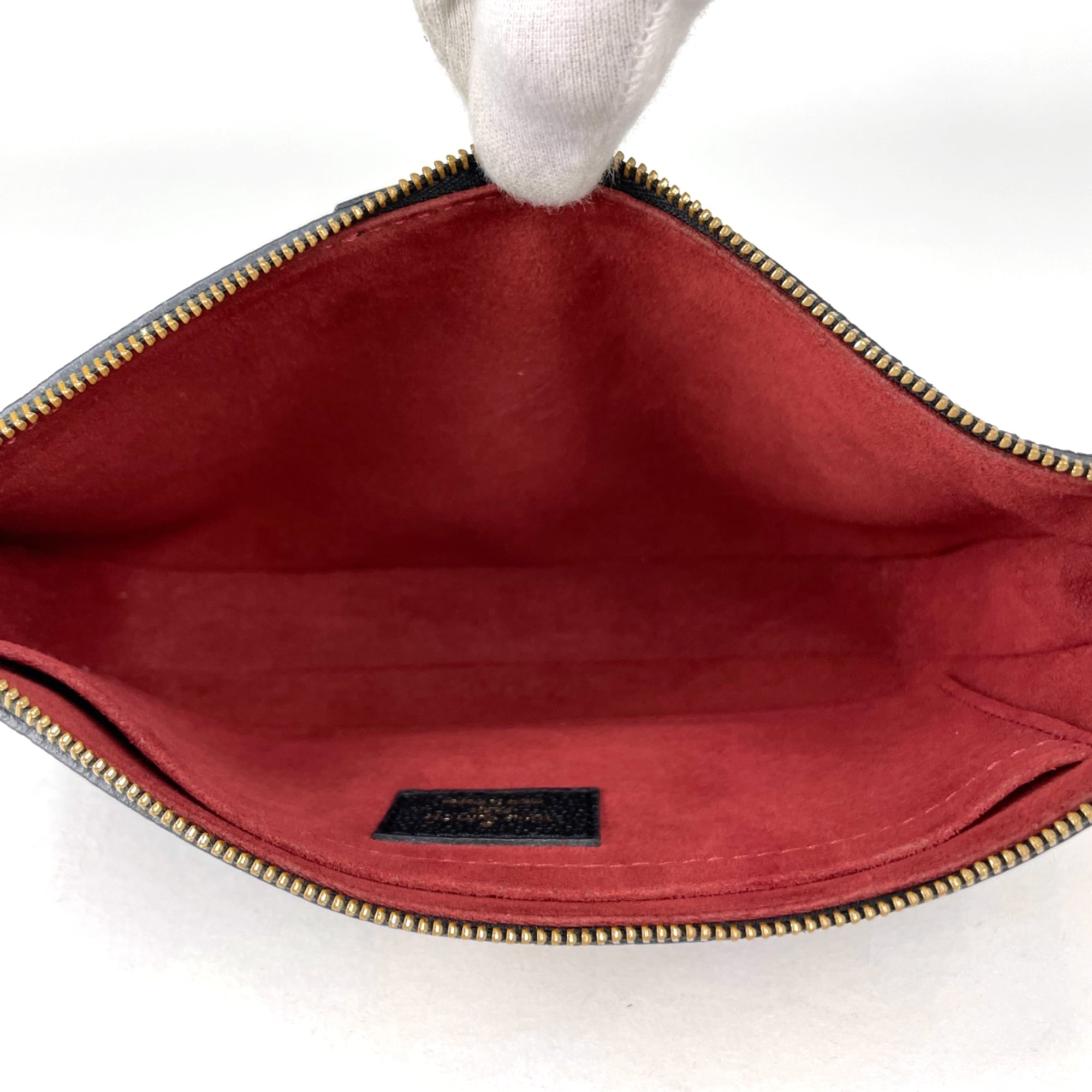 Louis Vuitton Monogram Empreinte Beige Black Monogram Empreinte Pochette Shoulder Bag (Pre-Owned)