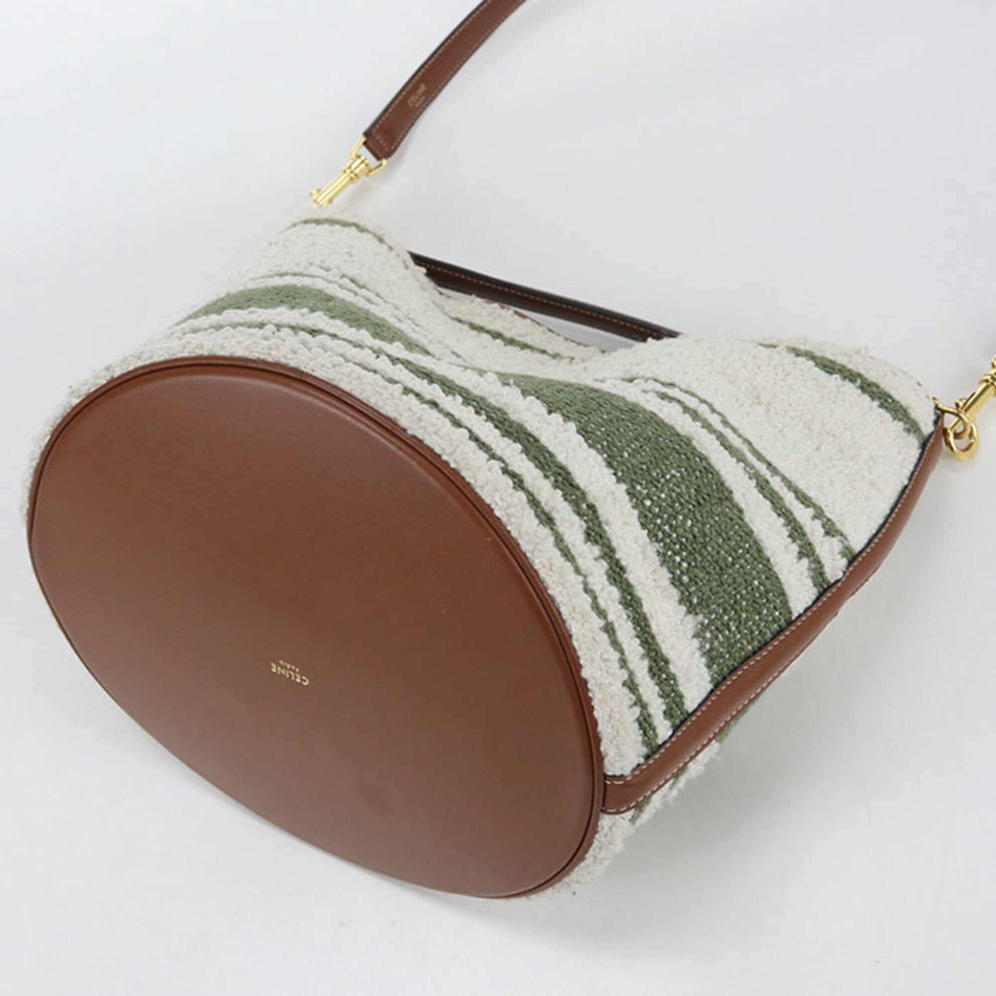 Celine White Pile Fabric Handbag (Pre-Owned)