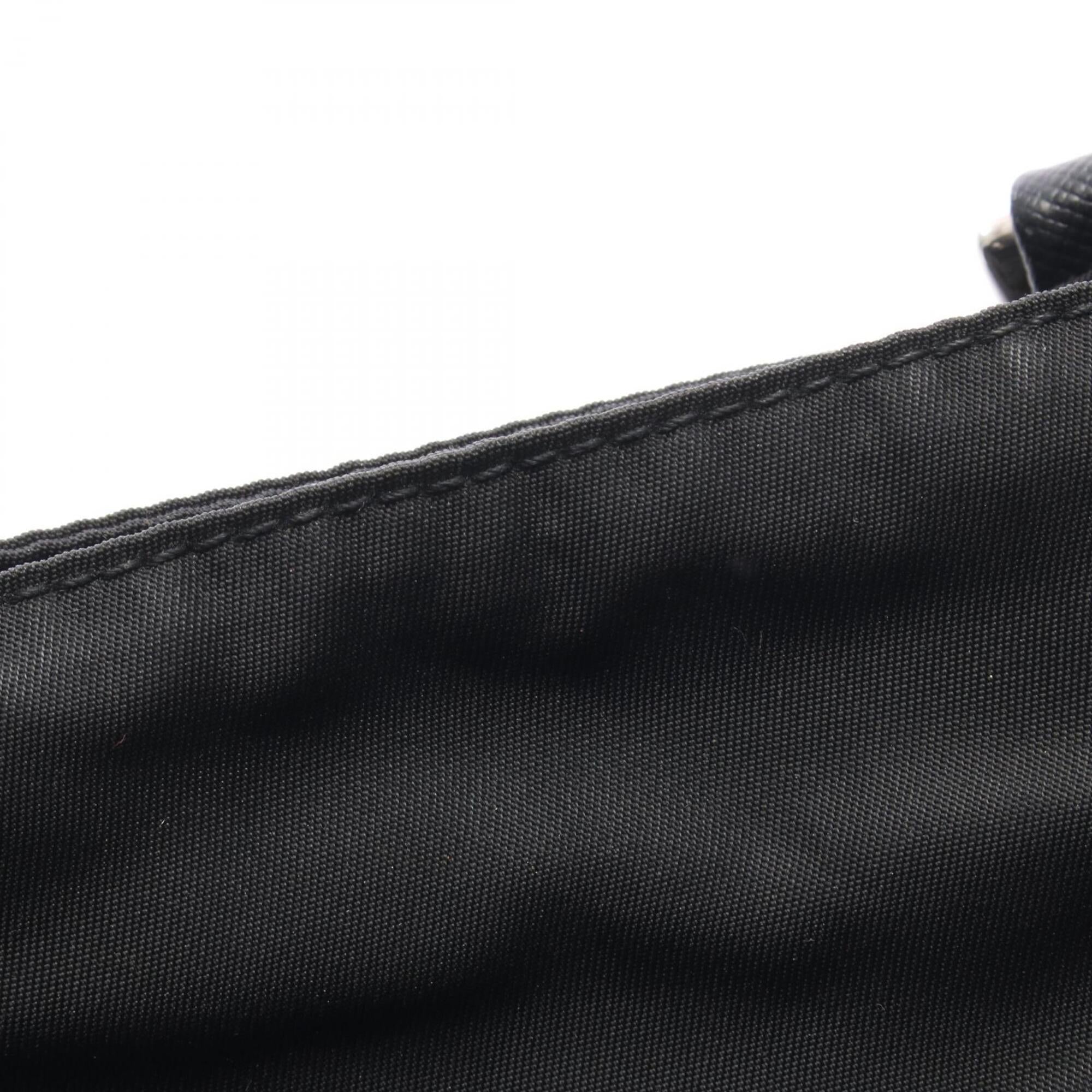 Prada Black Nylon Leather Handbag Shoulder Bag (Pre-Owned)
