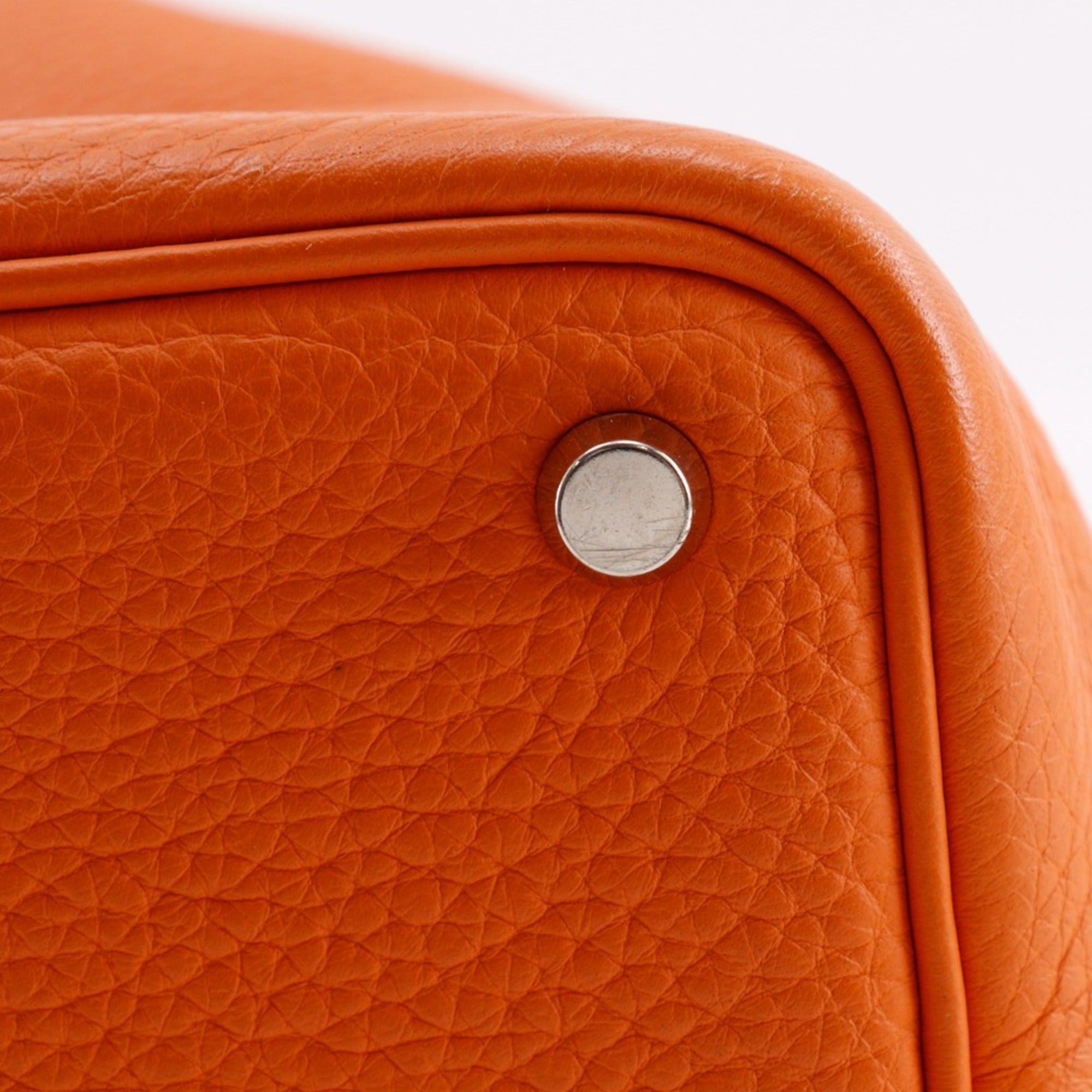 Hermes Orange Taurillon Clemence Leather Handbag (Pre-Owned)
