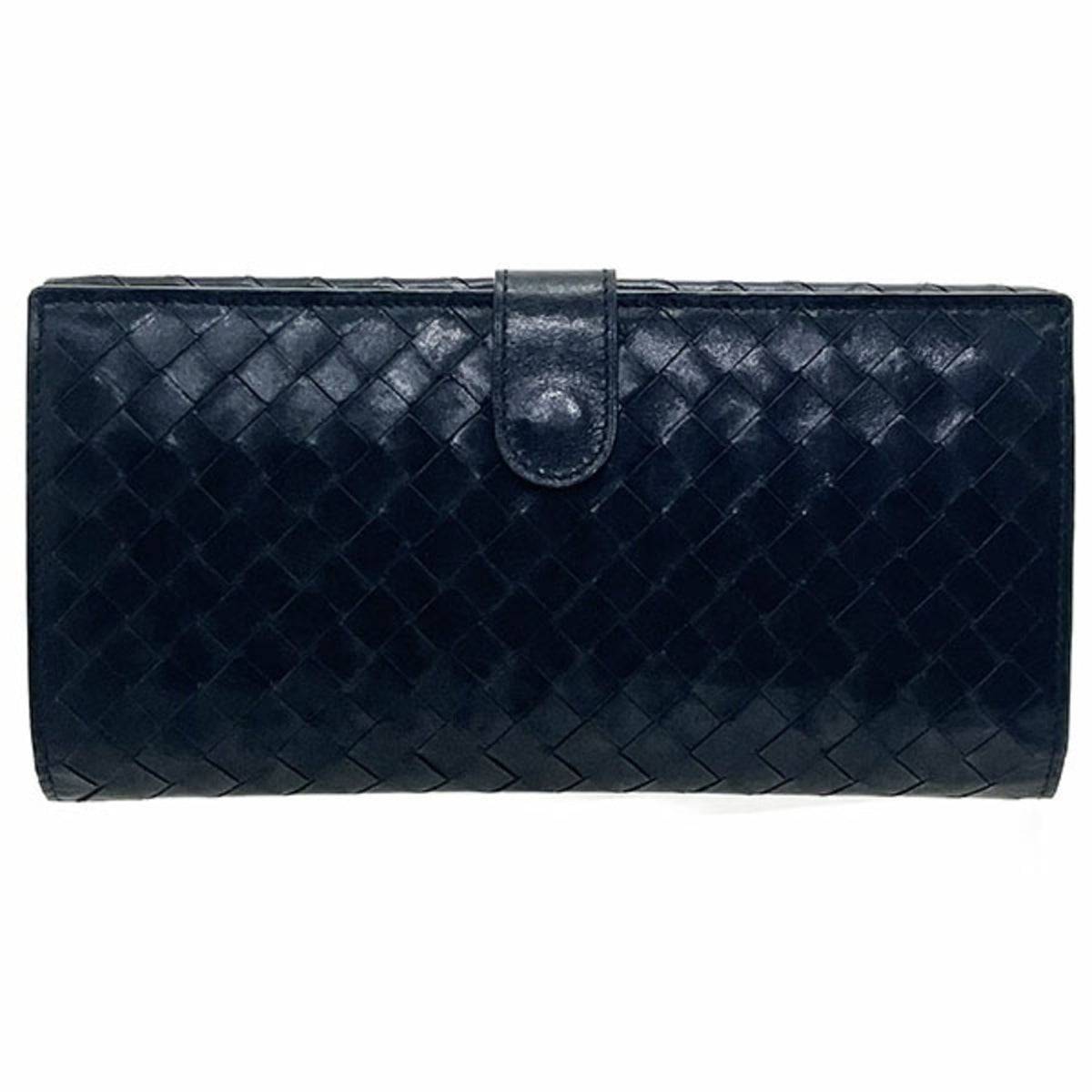 Bottega Veneta Black Leather Long Wallet (Bi-Fold) (Pre-Owned)