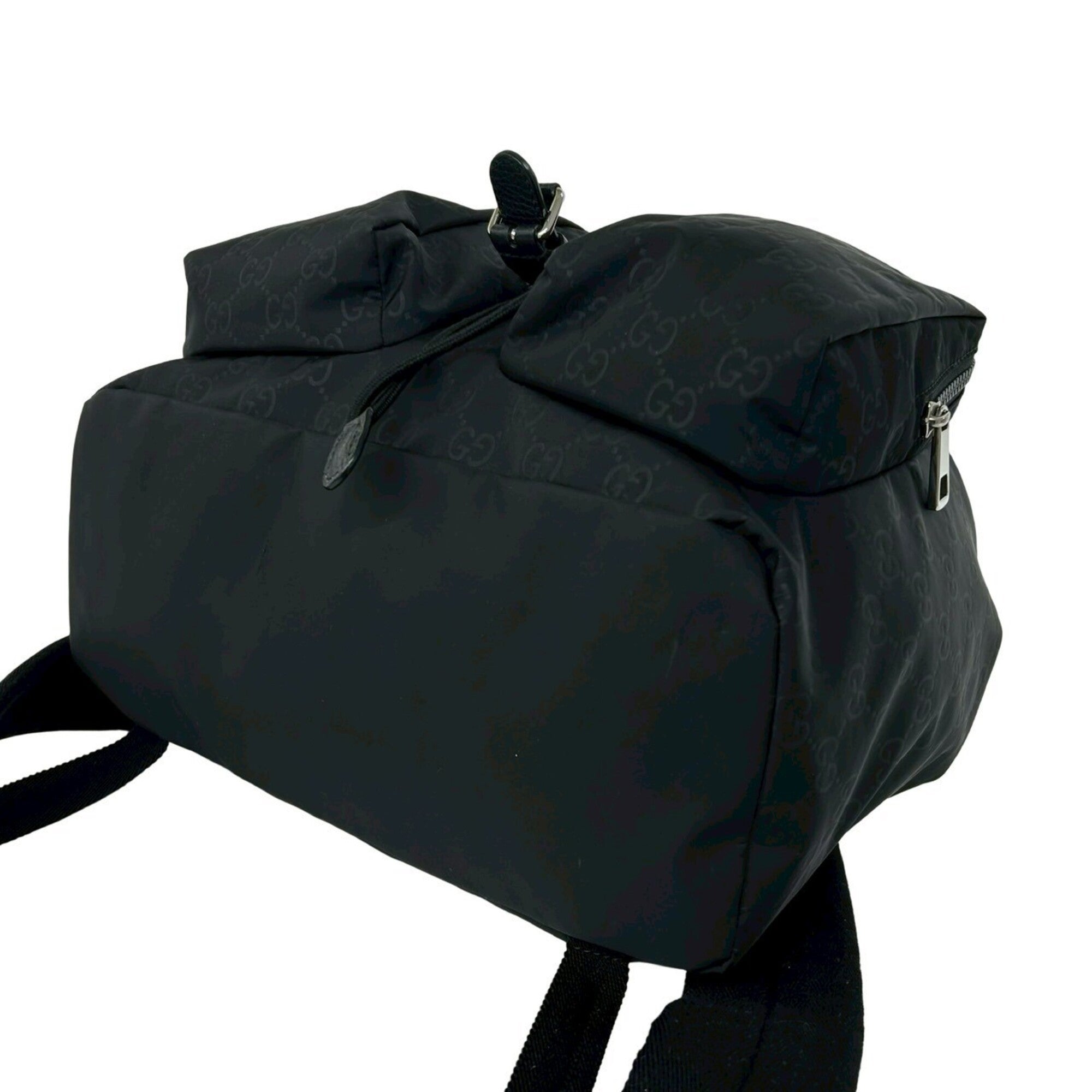 Gucci Black Nylon Leather Backpack (Pre-Owned)