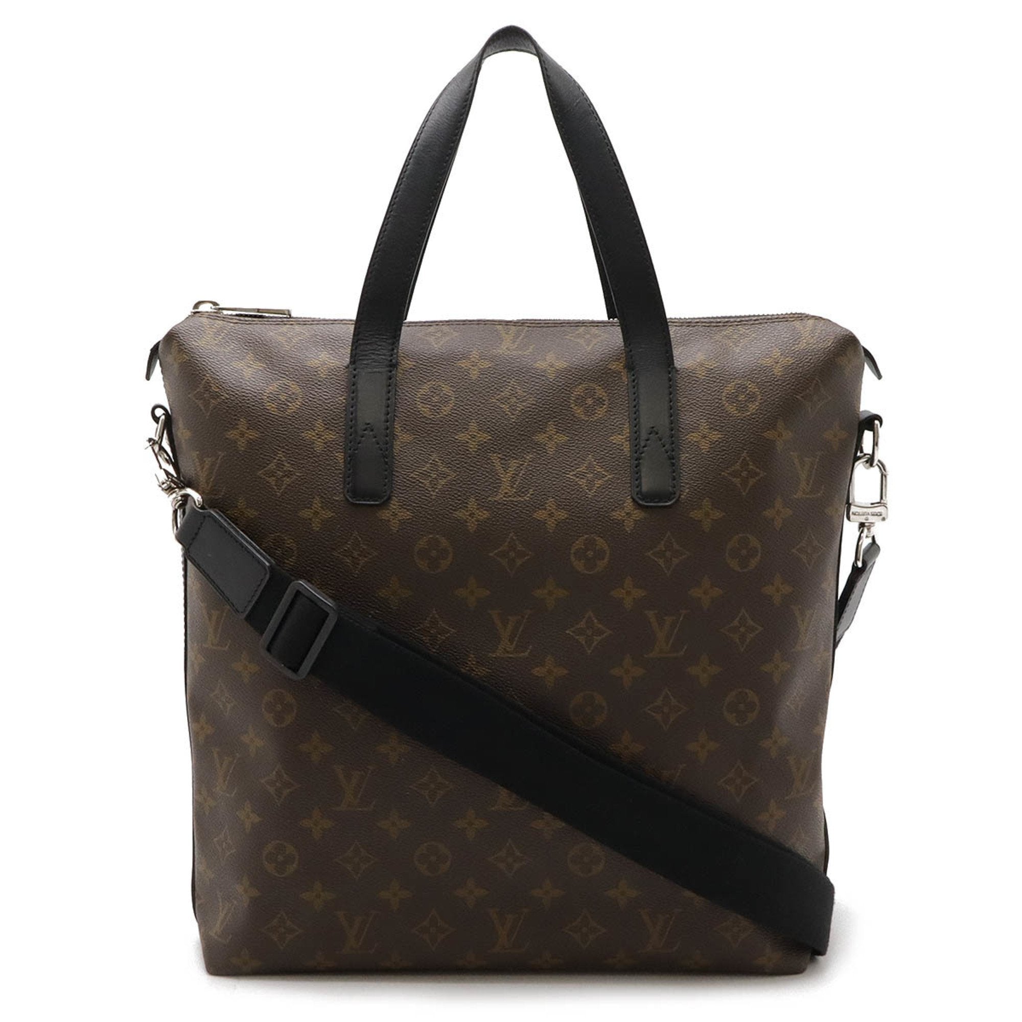 Louis Vuitton Black Brown Monogram Monogram Leather Shoulder Bag Tote Bag (Pre-Owned)
