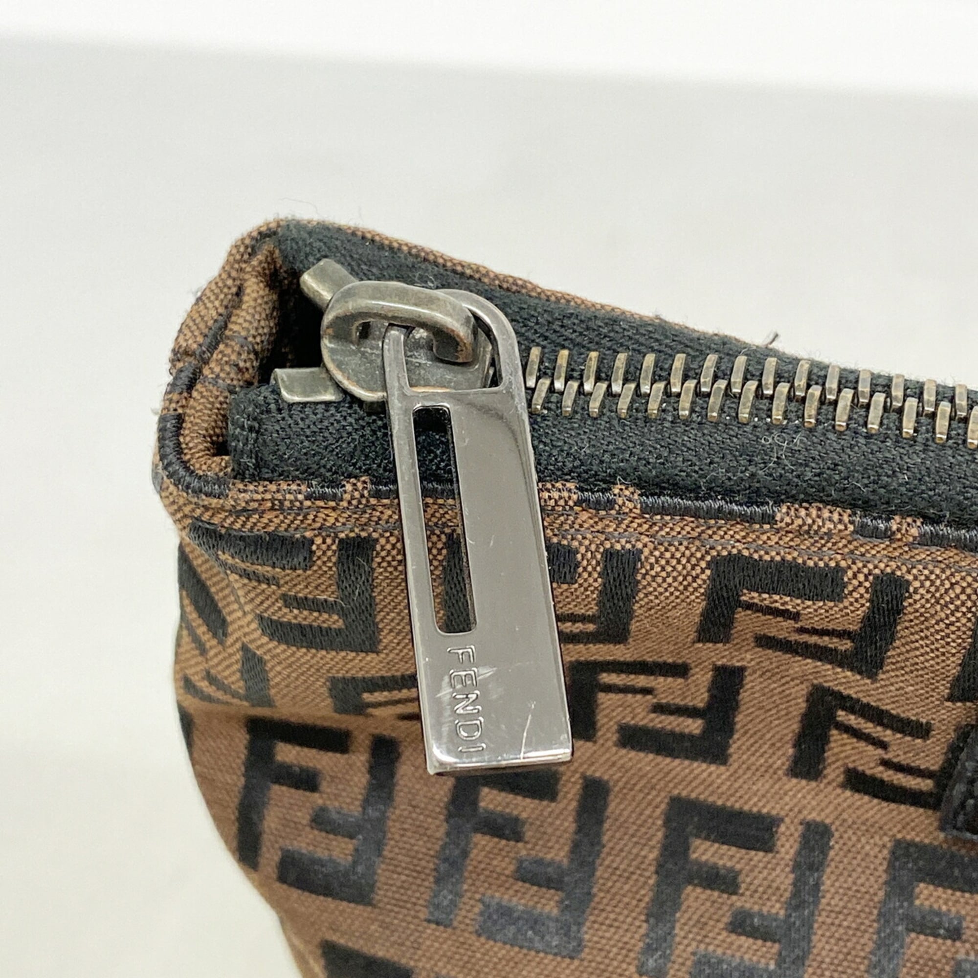 Fendi Black Brown Nylon Canvas Tote Bag (Pre-Owned)