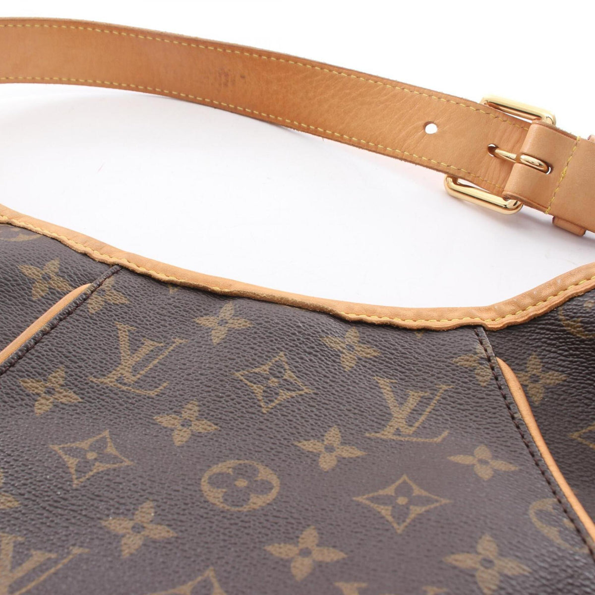 Louis Vuitton Brown Monogram Coated Canvas Leather Handbag Shoulder Bag (Pre-Owned)