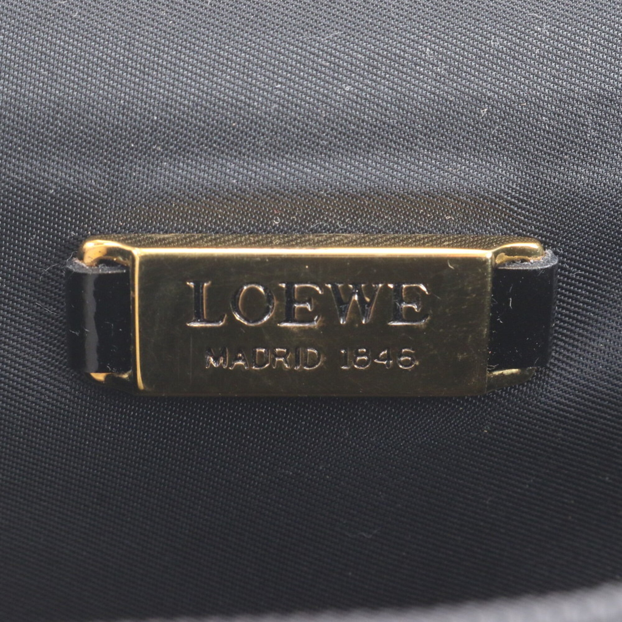 Loewe Black Brown Leather Handbag Pouch Vanity Bag (Pre-Owned)