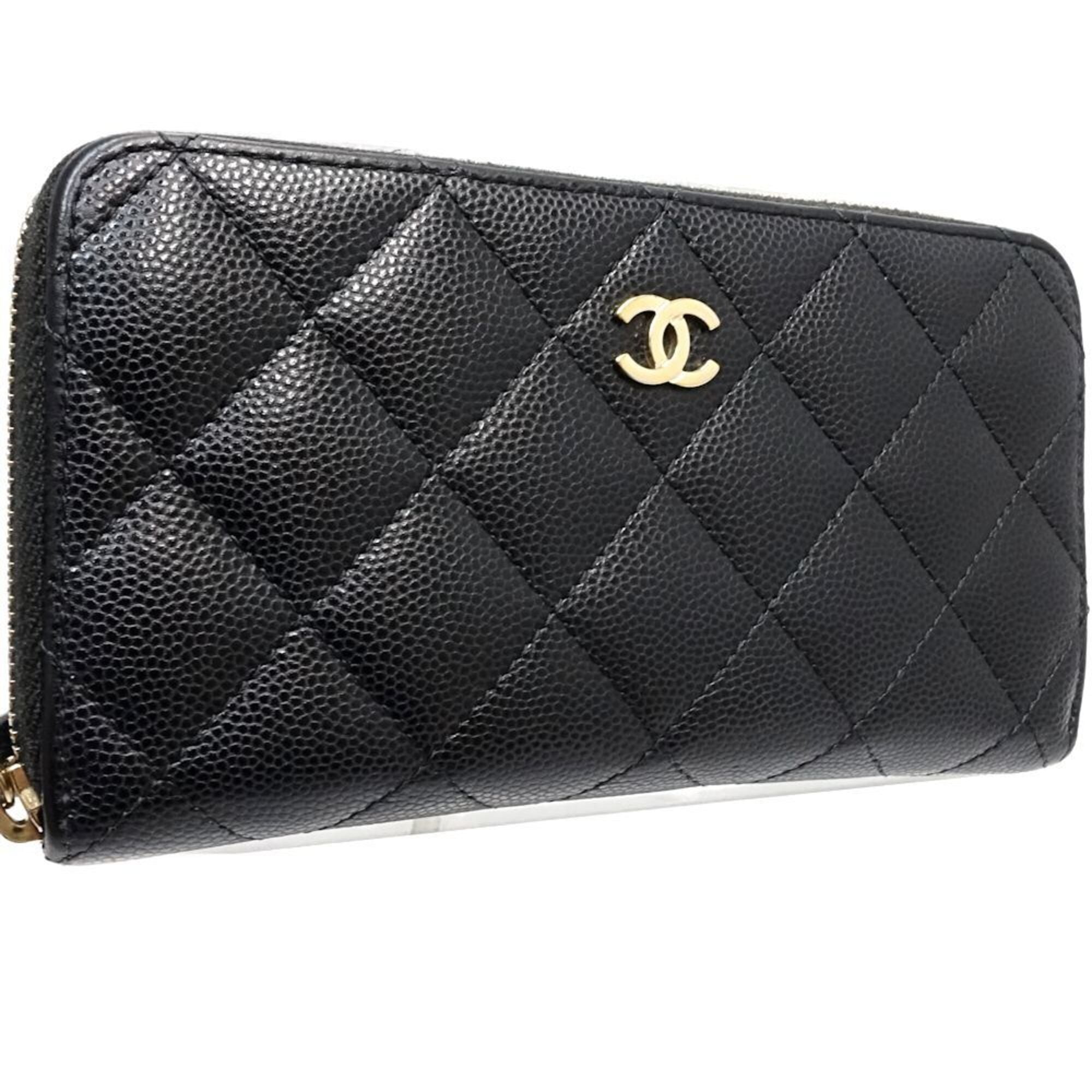 Chanel Black Grained Calfskin Coin Purse/Coin Case (Pre-Owned)