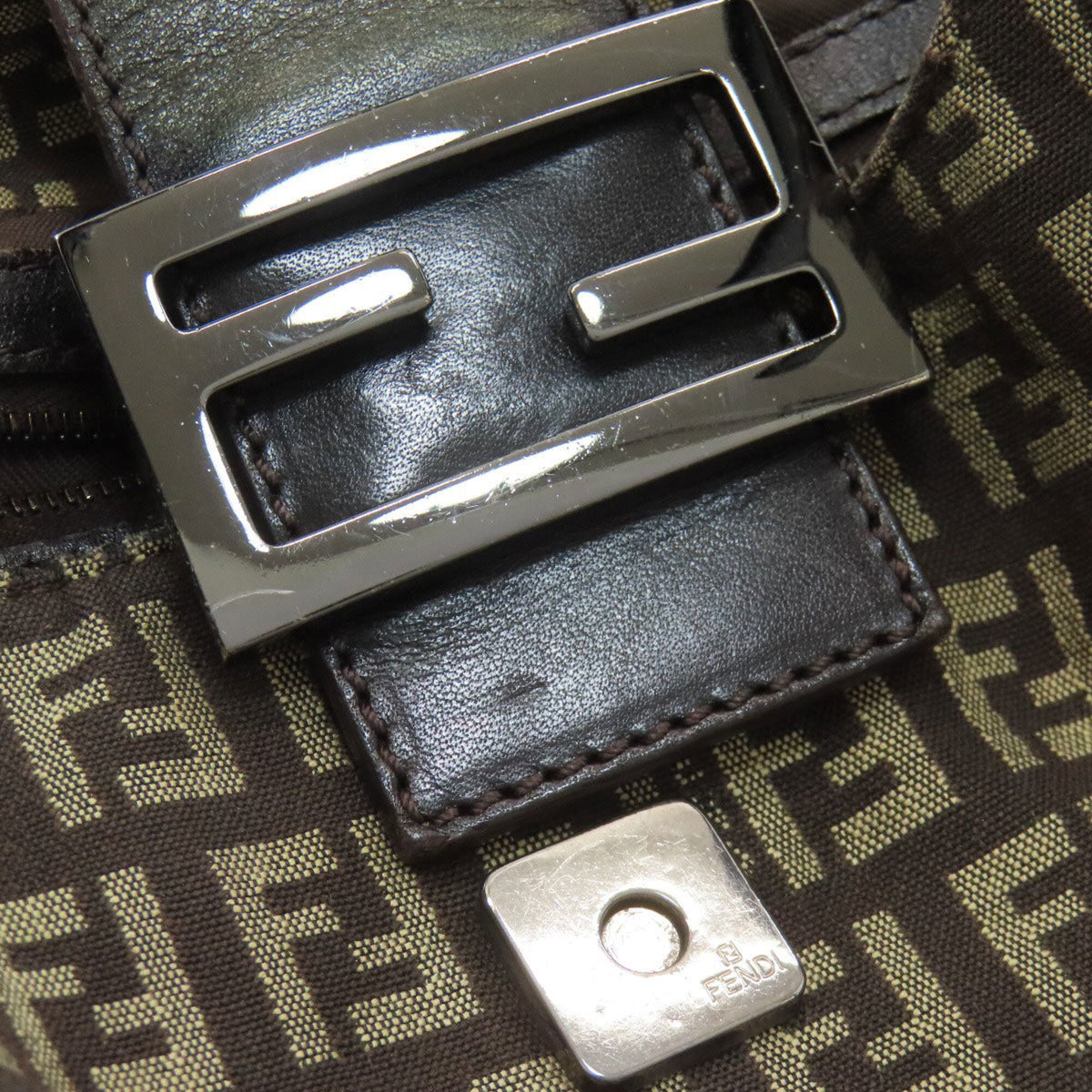 Fendi Dark Brown Canvas Tote Bag (Pre-Owned)