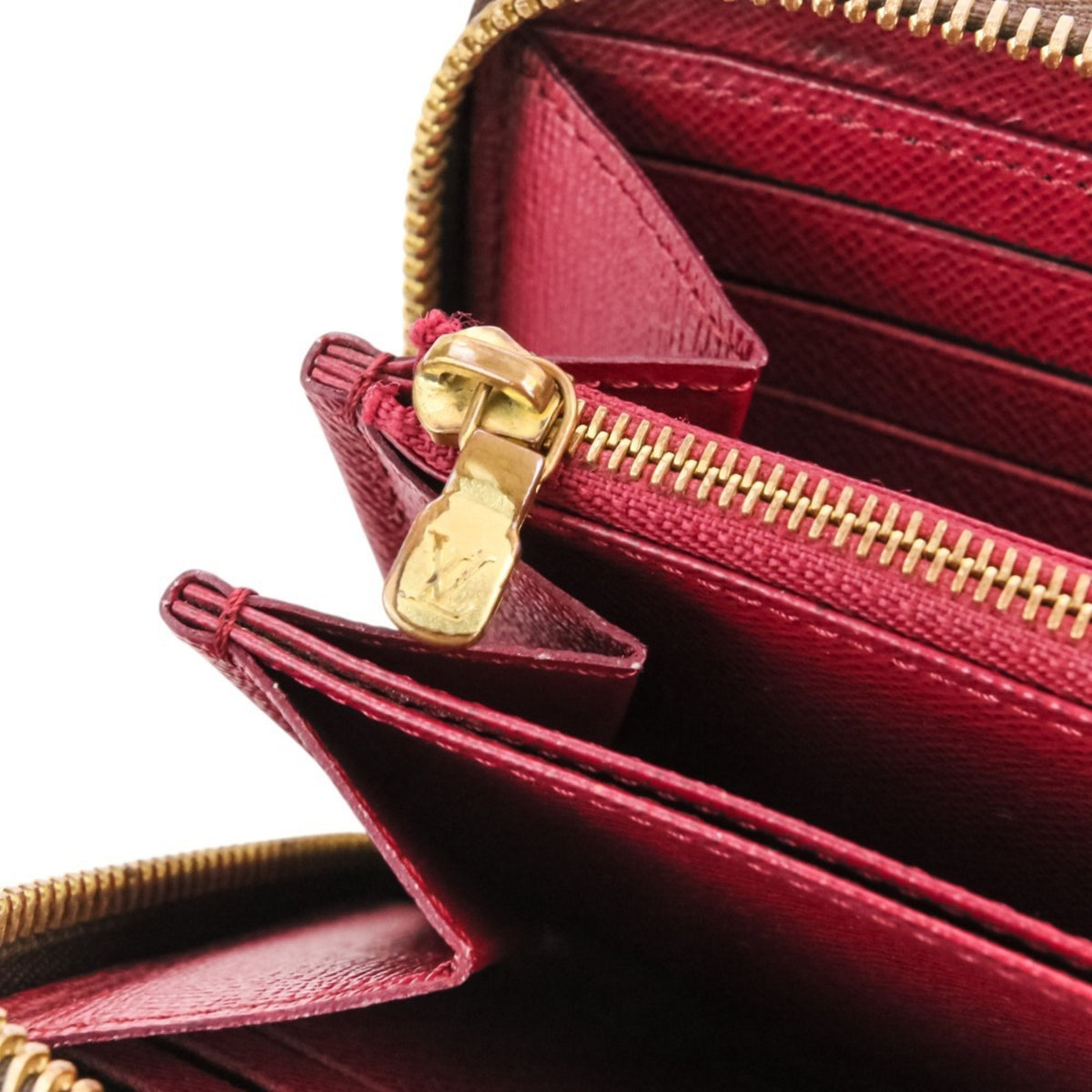 Louis Vuitton Monogram Brown Fuchsia Pink Monogram Long Wallet (Bi-Fold) (Pre-Owned)