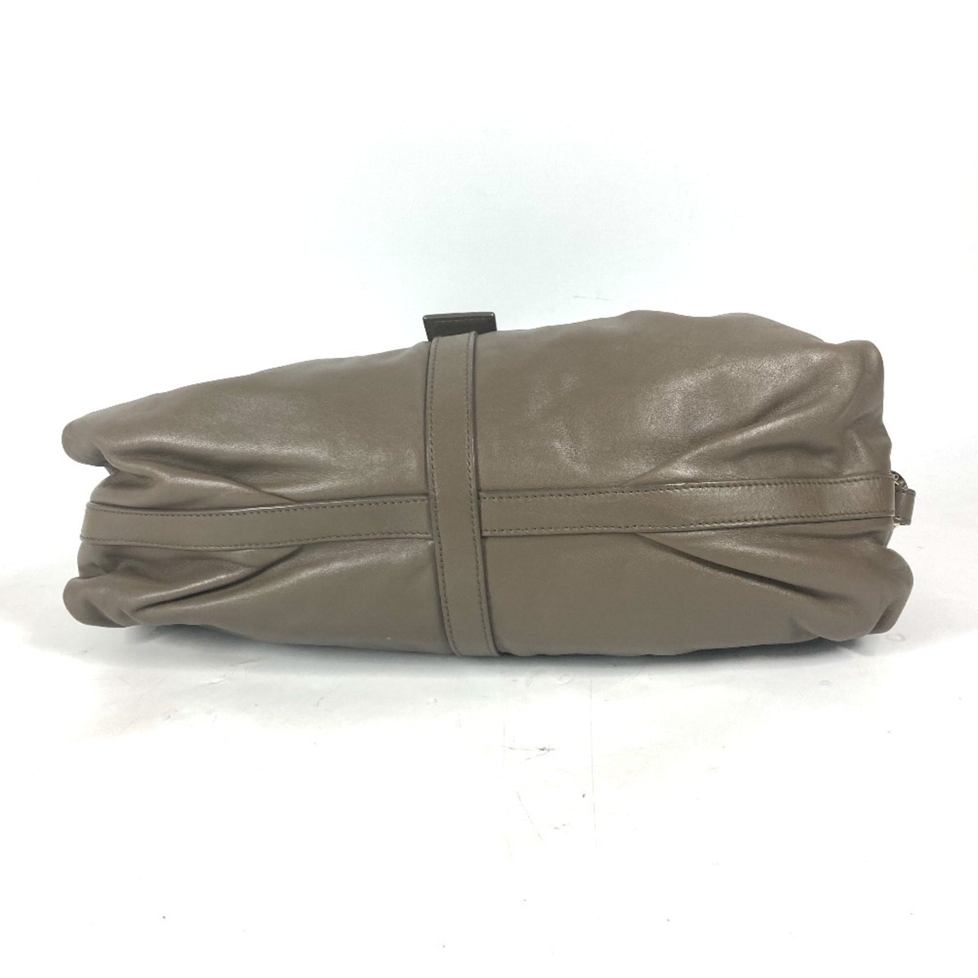 Bvlgari Gray Leather Shoulder Bag (Pre-Owned)