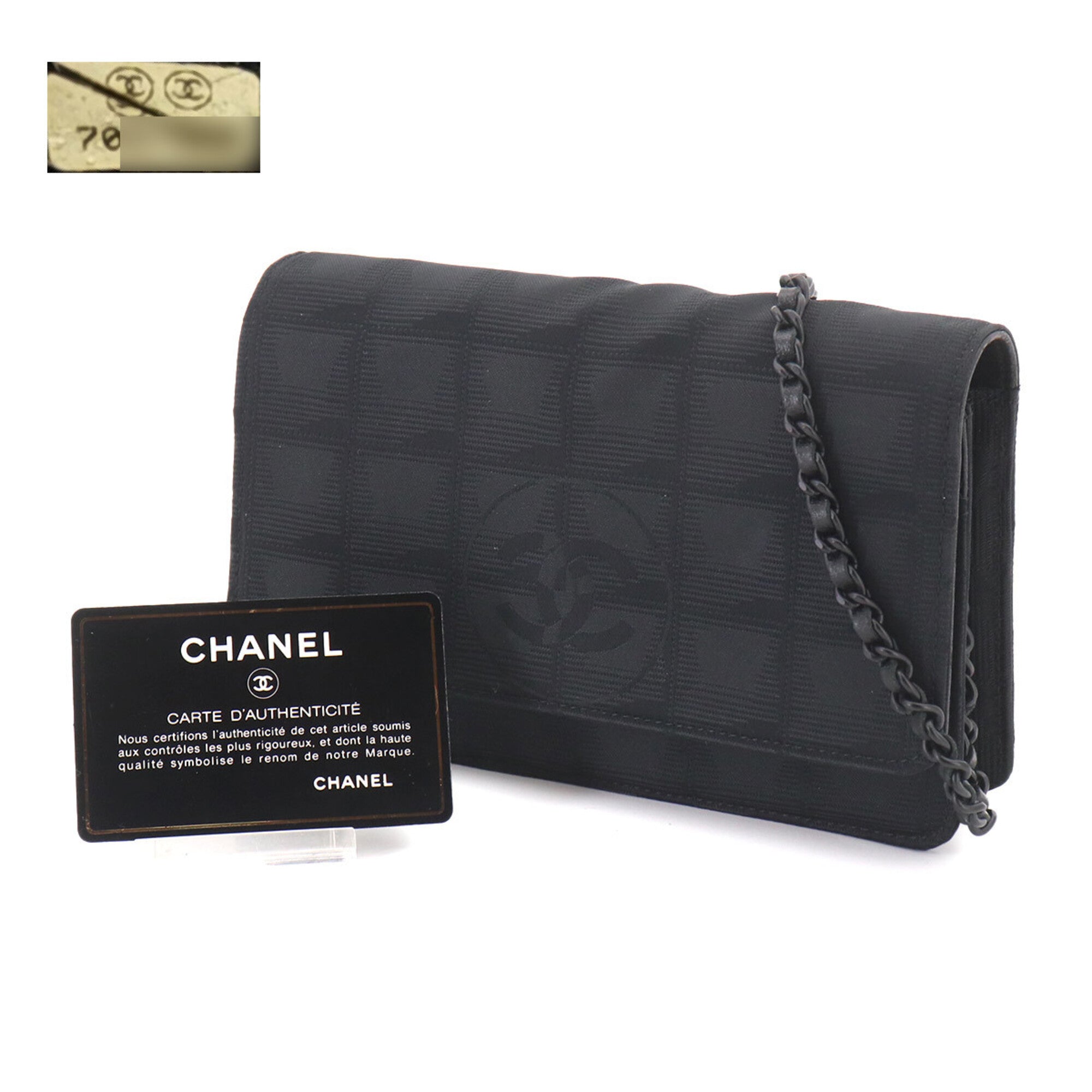 Chanel Black New Travel Line Chain/Shoulder Wallet (Pre-Owned)