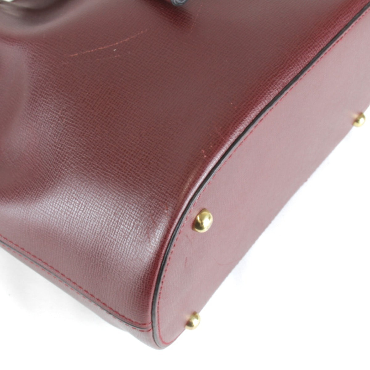 Cartier Red Color Leather Shoulder Bag (Pre-Owned)