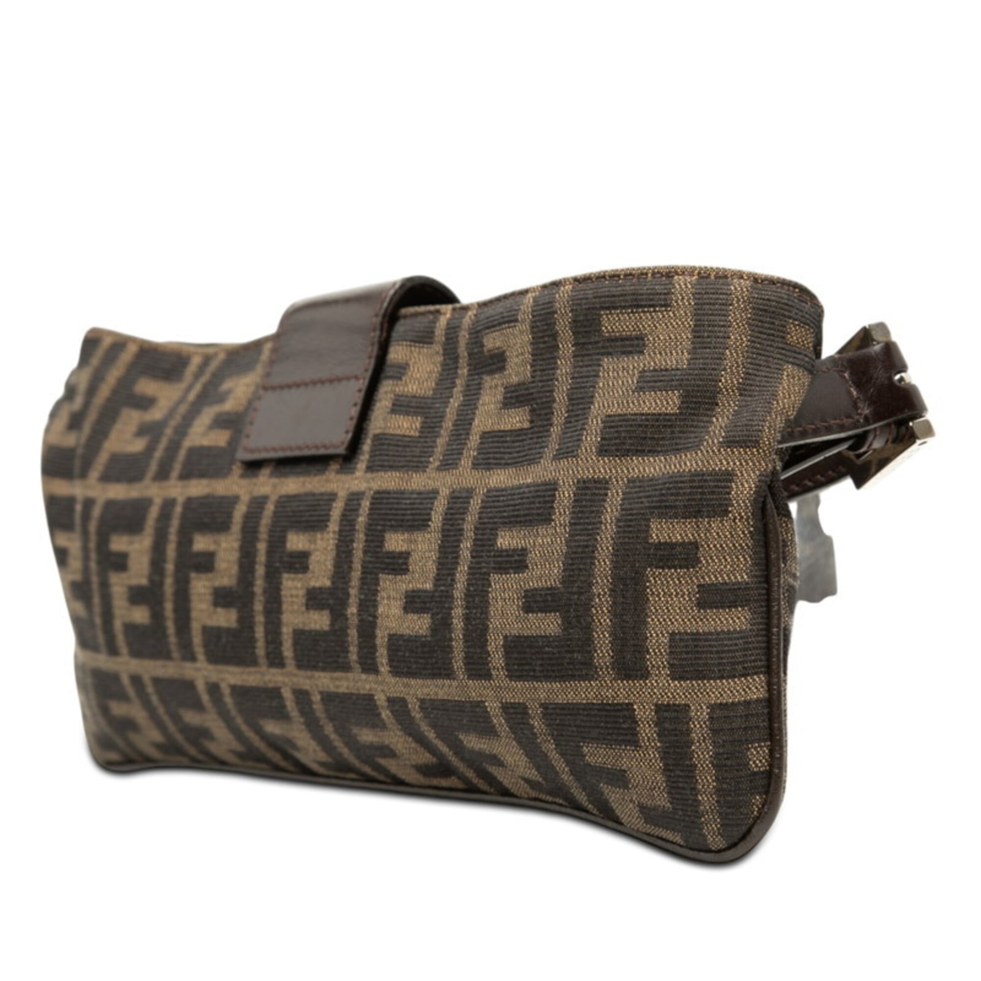 Fendi Brown Canvas Leather Shoulder Bag (Pre-Owned)