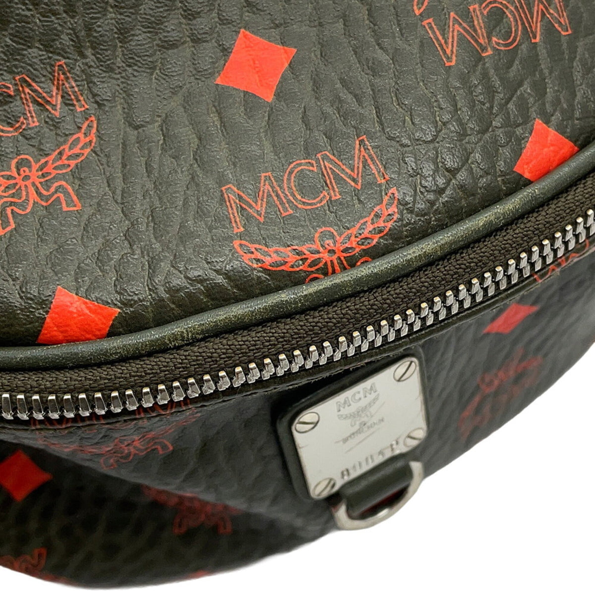 Mcm Visetos Khaki Orange Pvc Sling Bag (Pre-Owned)