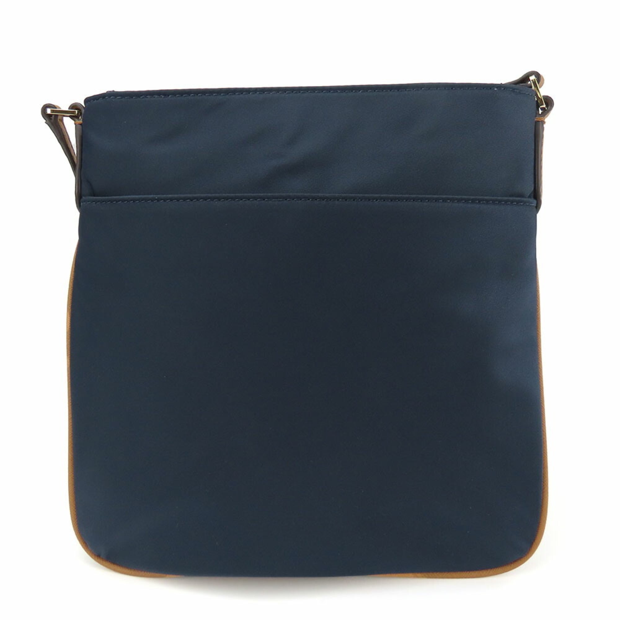 Michael Kors Brown Navy Nylon Leather Shoulder Bag (Pre-Owned)