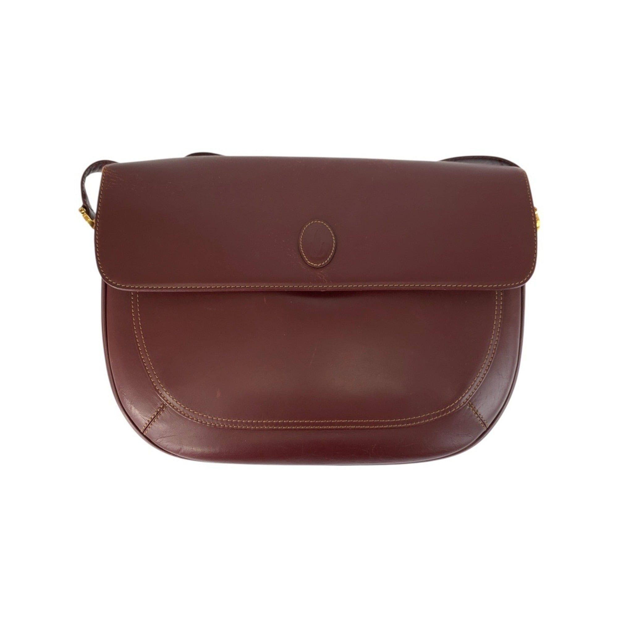 Cartier Bordeaux Leather Pochette Shoulder Bag (Pre-Owned)