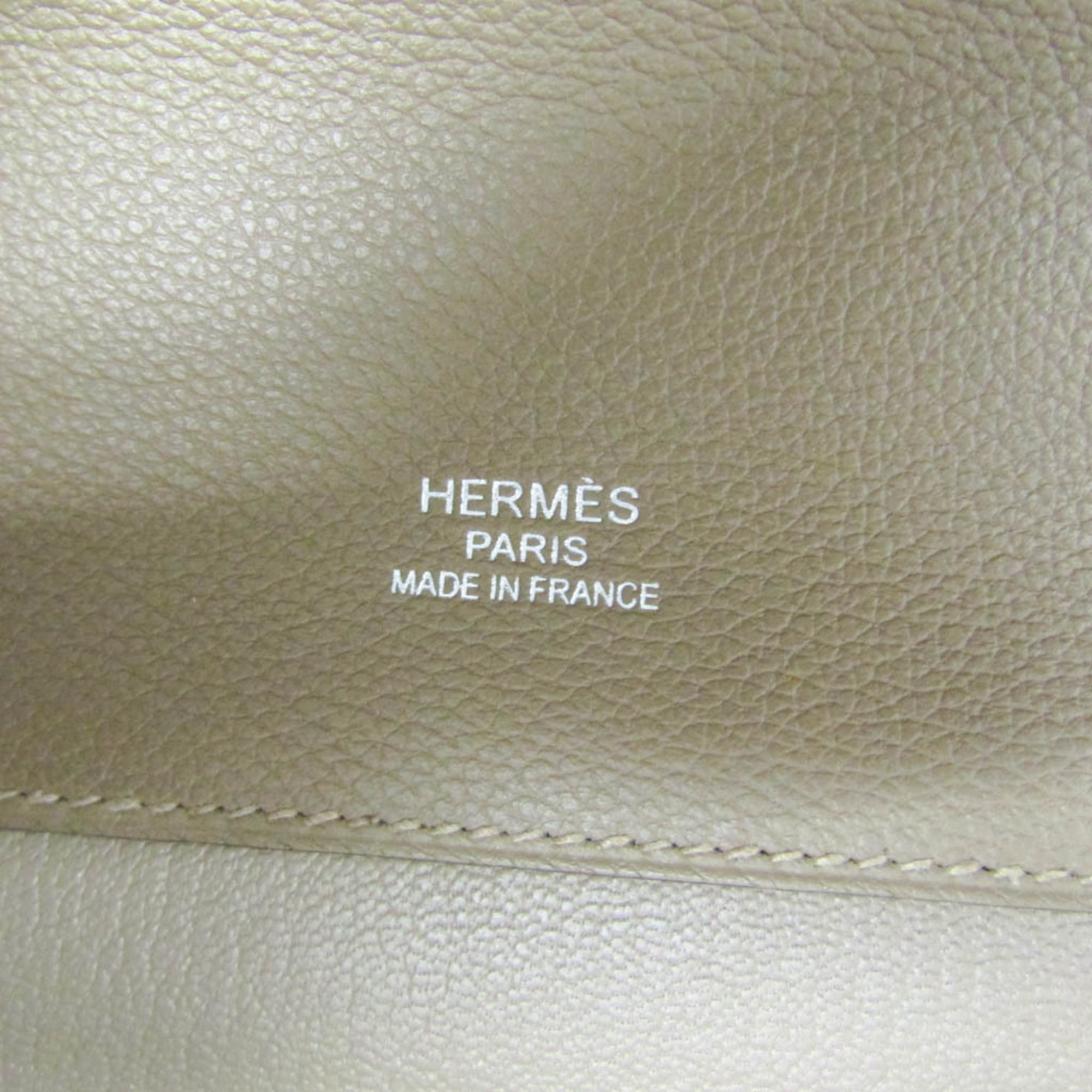 Hermes Sac A Depeche Etoupe Gray Taurillon Clemence Leather Briefcase Document Case (Pre-Owned)