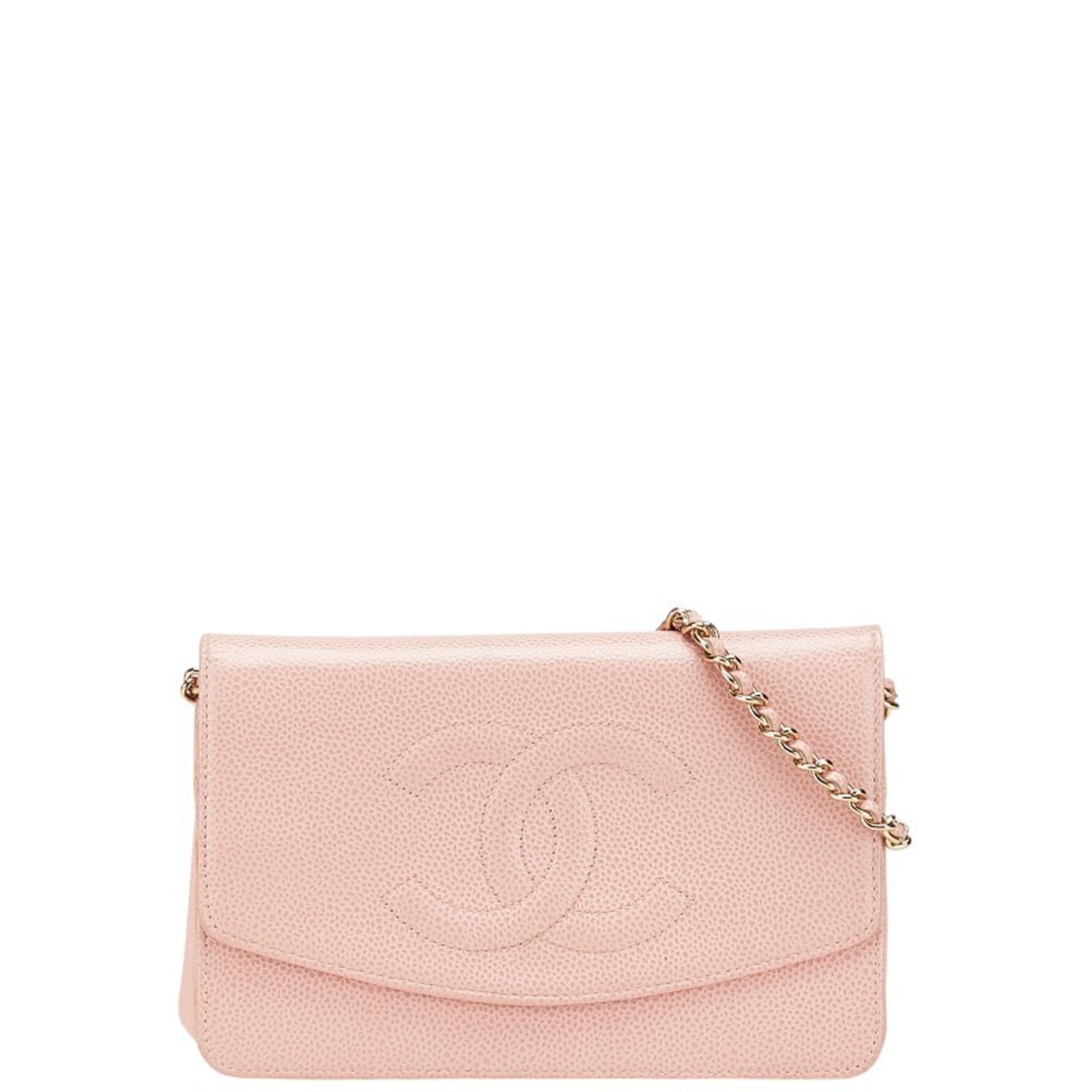 Chanel Pink Grained Calfskin Shoulder Bag (Pre-Owned)