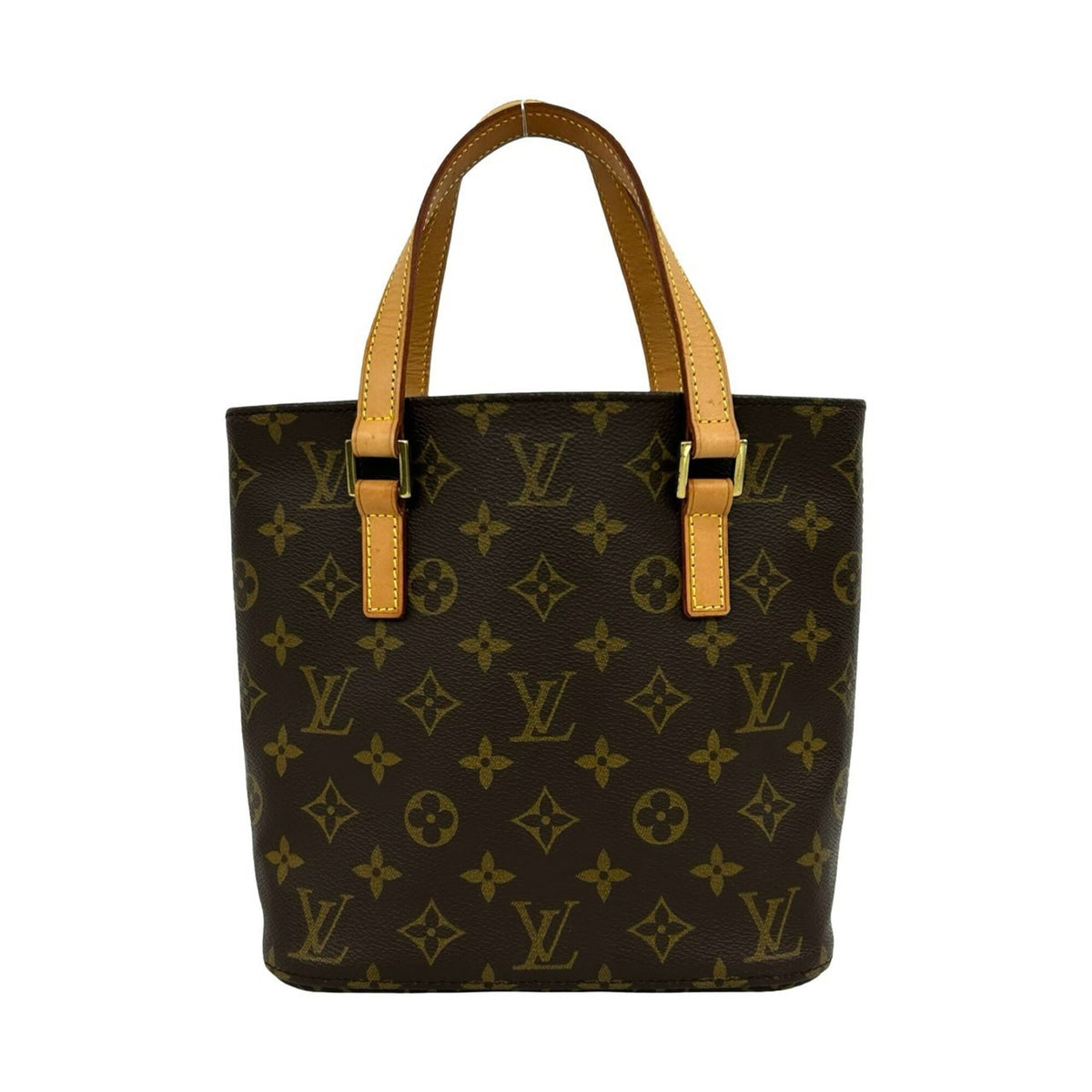 Louis Vuitton Brown Leather Pvc Handbag Tote Bag (Pre-Owned)
