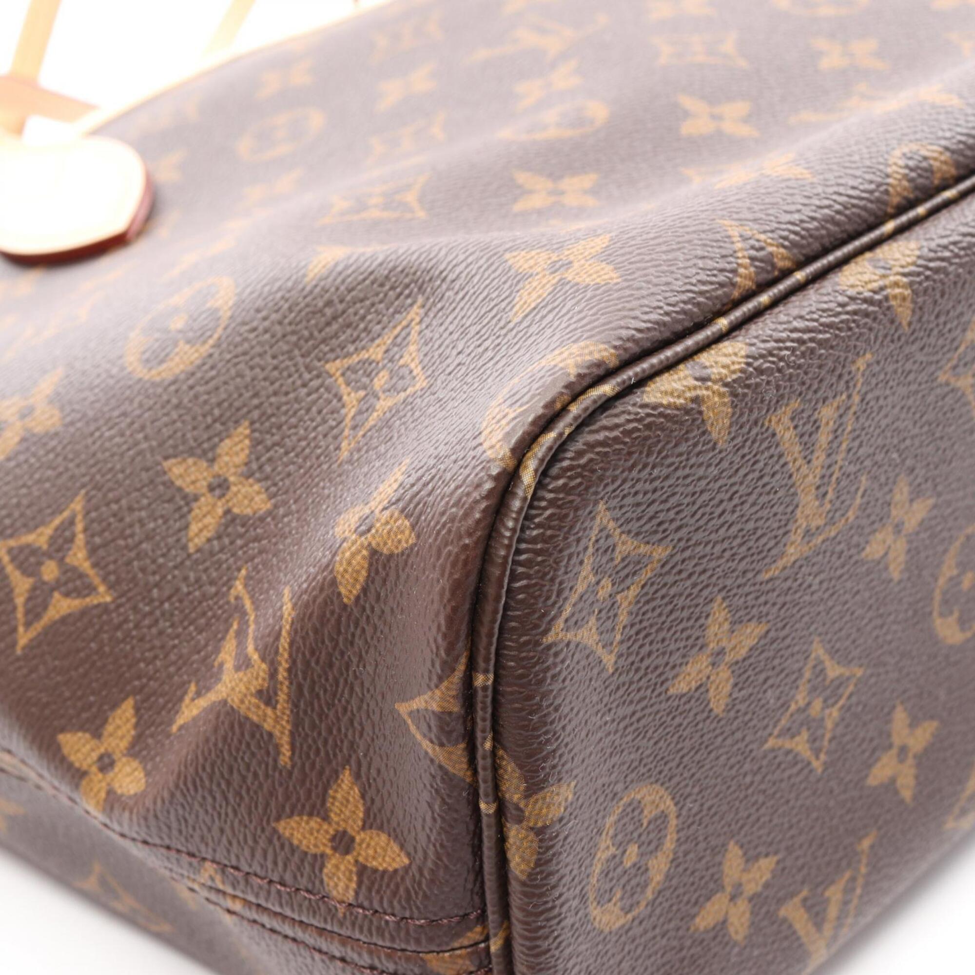 Louis Vuitton Brown Coated Canvas Leather Handbag Pouch Tote Bag (Pre-Owned)