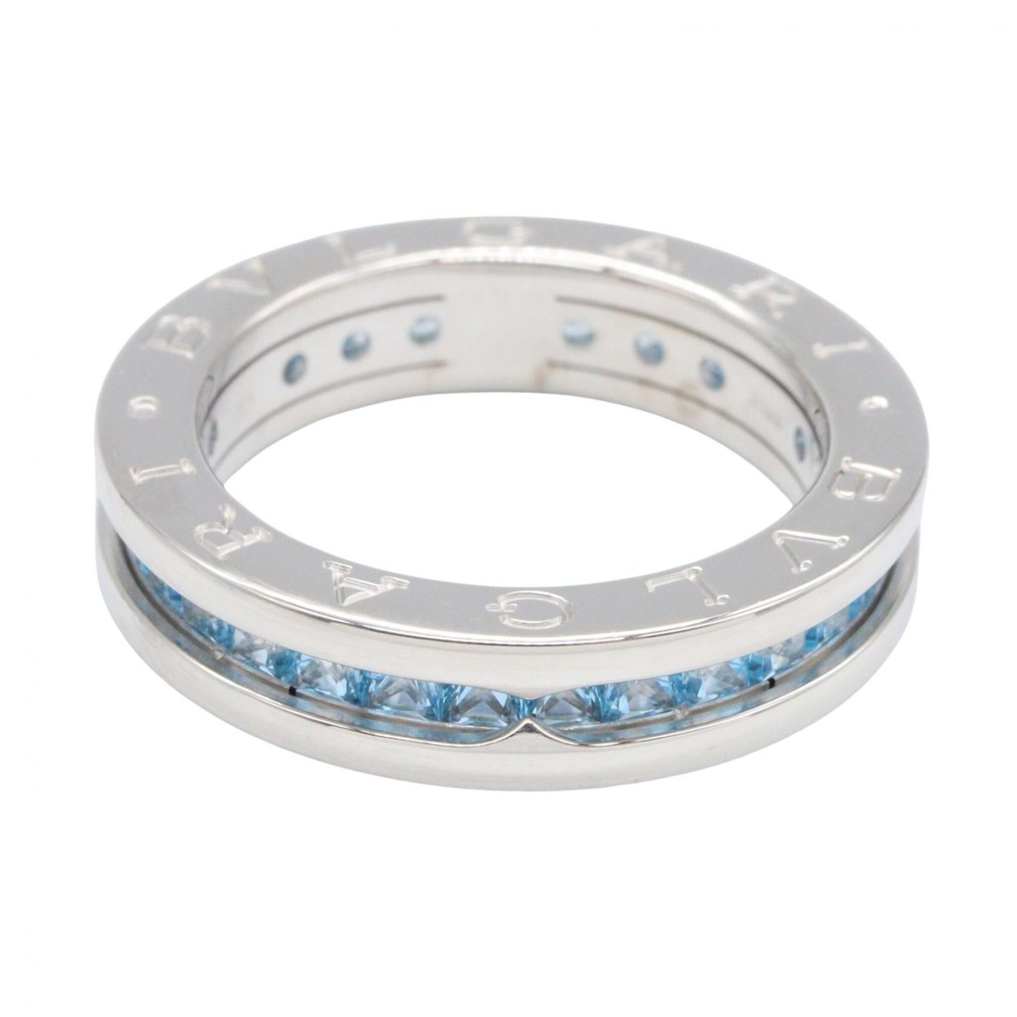 Bvlgari Silver Blue White Gold (18K) Band Ring (Pre-Owned)