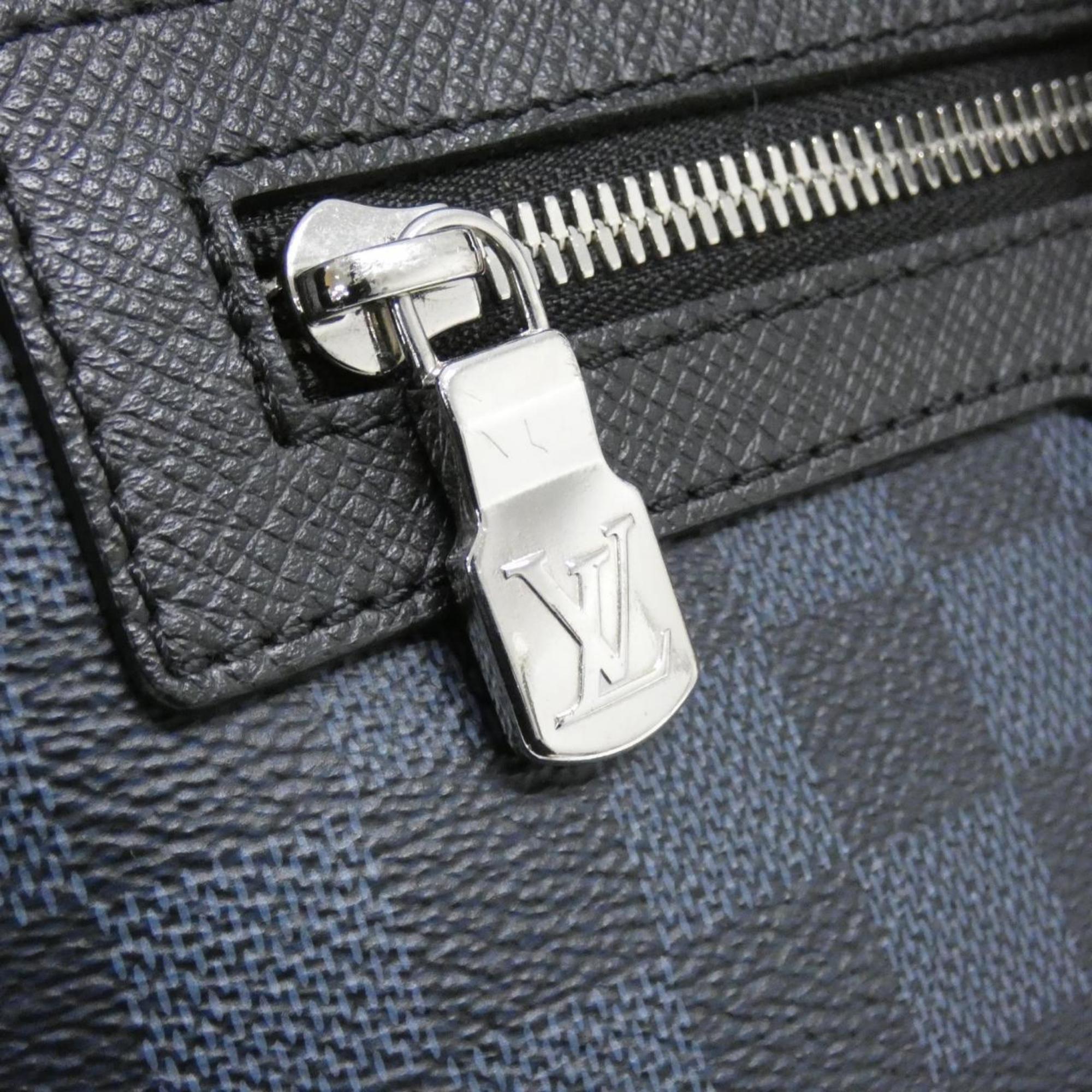 Louis Vuitton Black Cobalt Coated Canvas Leather Backpack (Pre-Owned)