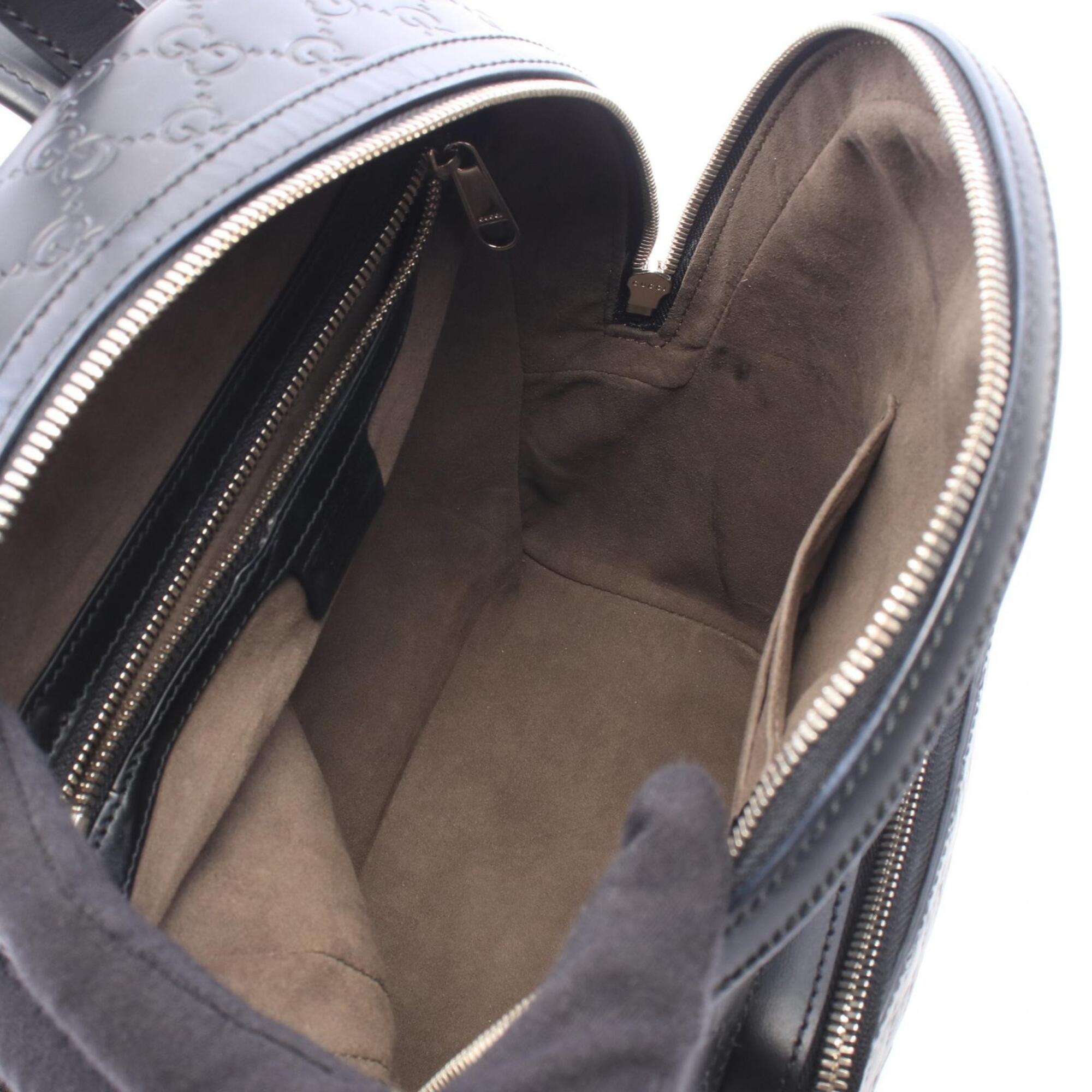 Gucci Black Leather Backpack Handbag (Pre-Owned)