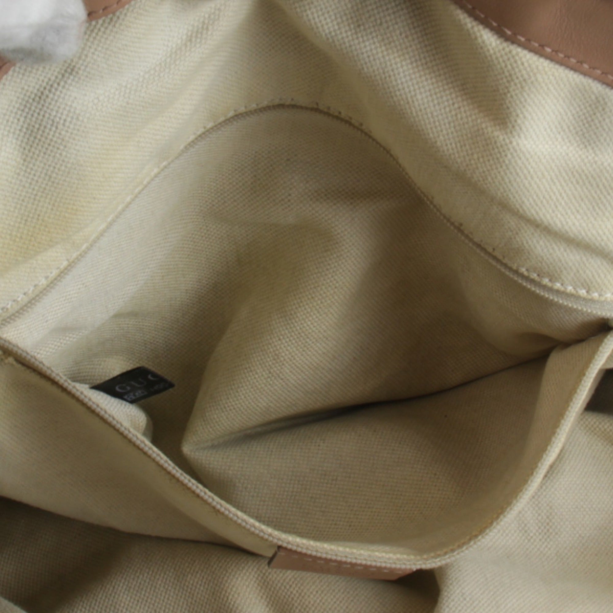 Gucci Beige Black Yellow Canvas Handbag (Pre-Owned)