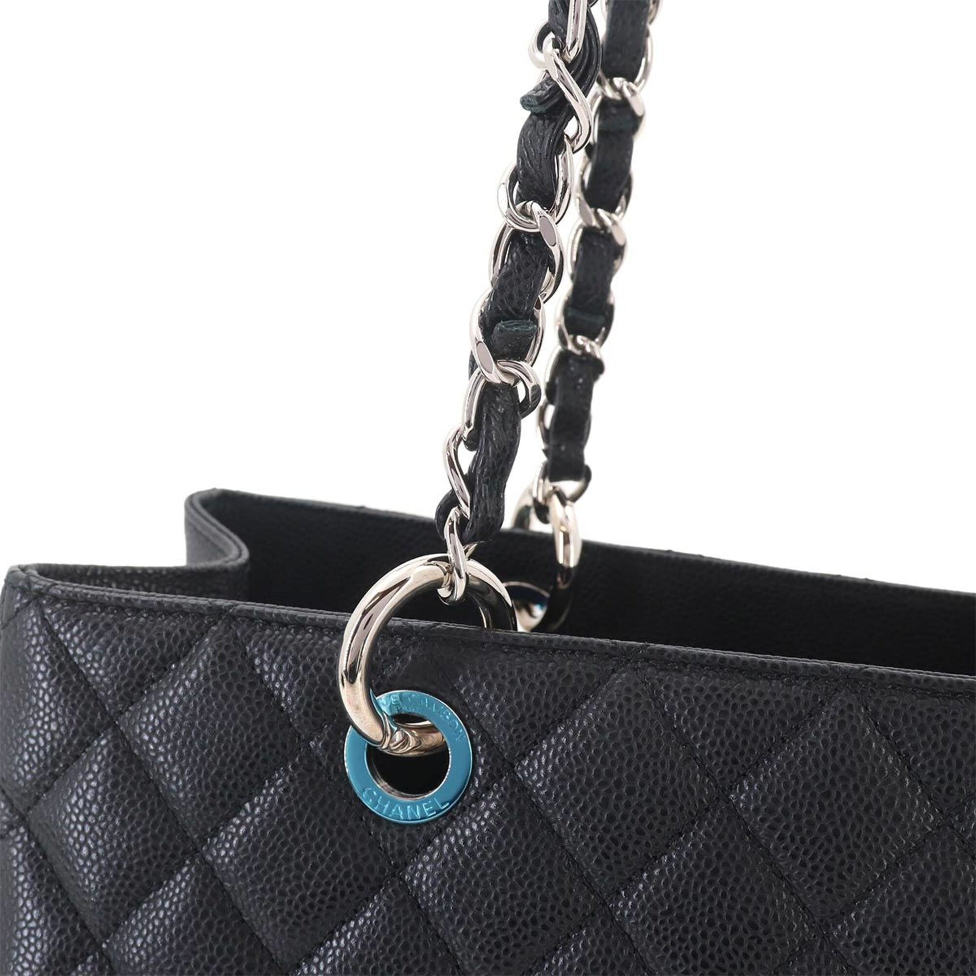 Chanel Matelasse Black Grained Calfskin Handbag Tote Bag (Pre-Owned)