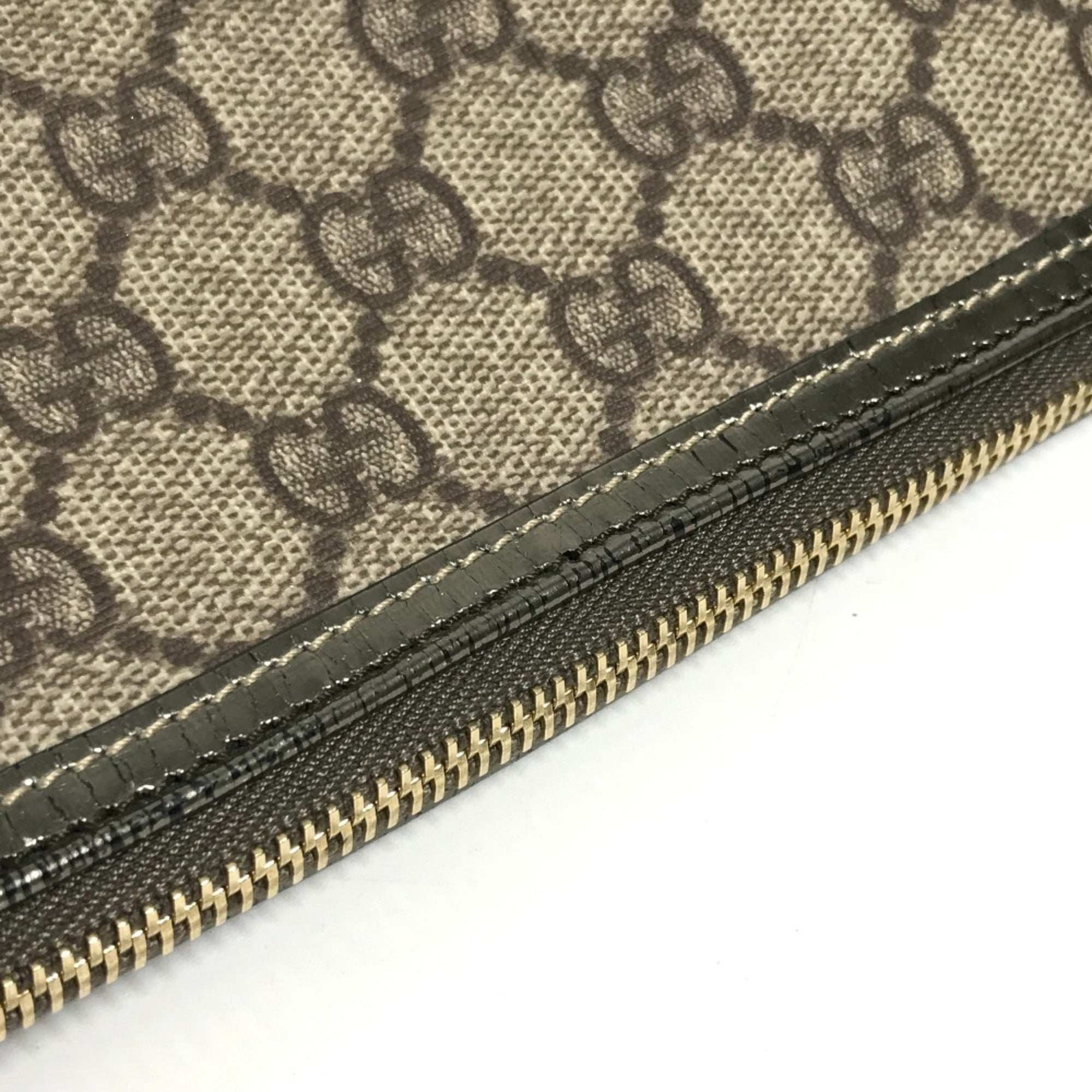 Gucci Beige Metallic Gg Supreme Leather Handbag Shoulder Bag (Pre-Owned)